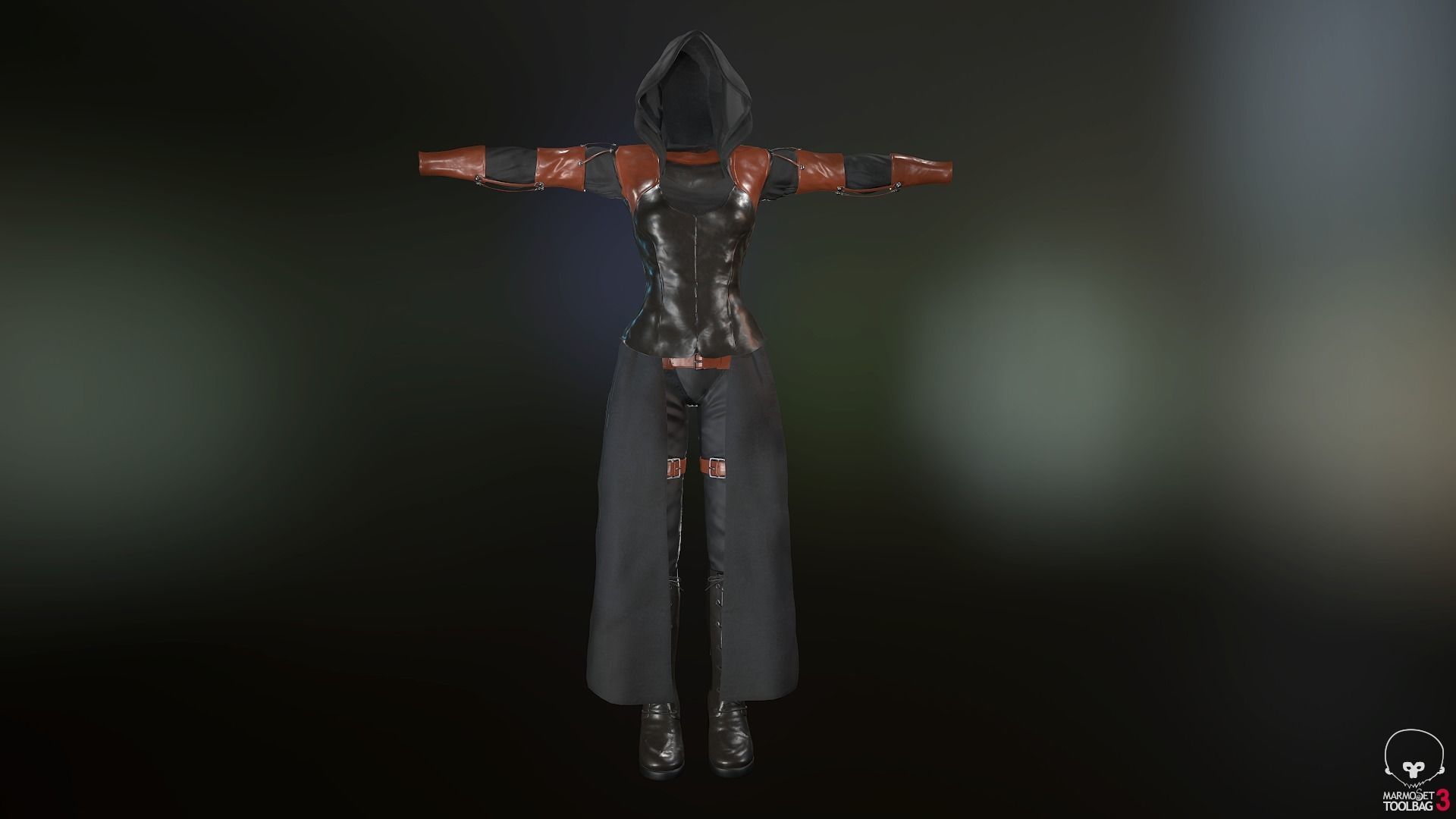 Female Assassin Outfit 1 Low-poly 3D model_46
