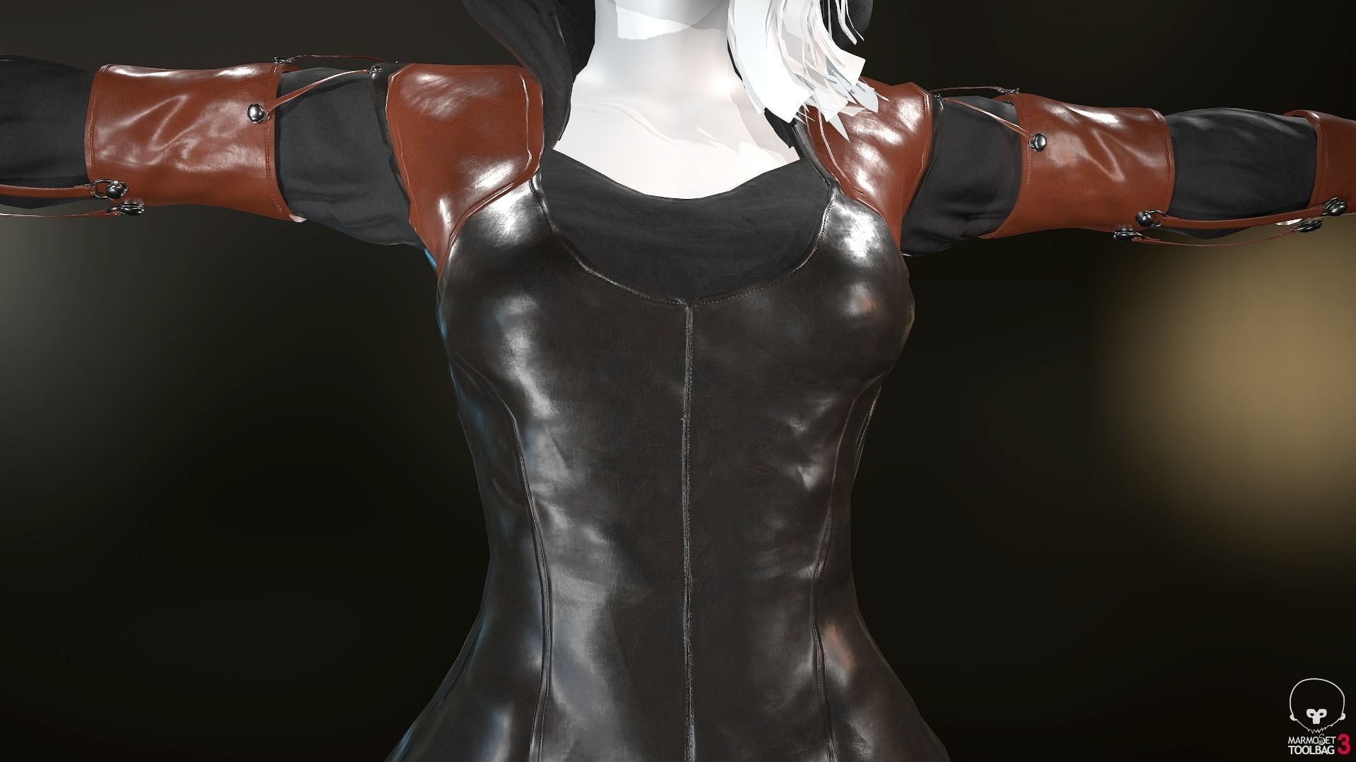 Female Assassin Outfit 1 Low-poly 3D model_12