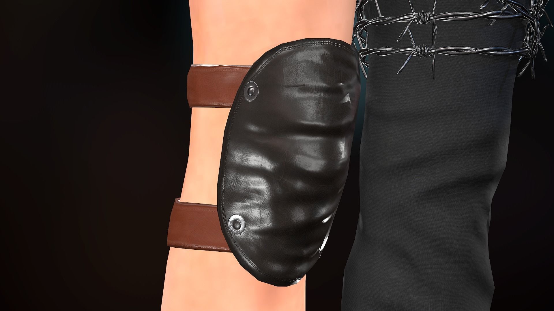 Female Warrior Outfit  Low-poly 3D model_32