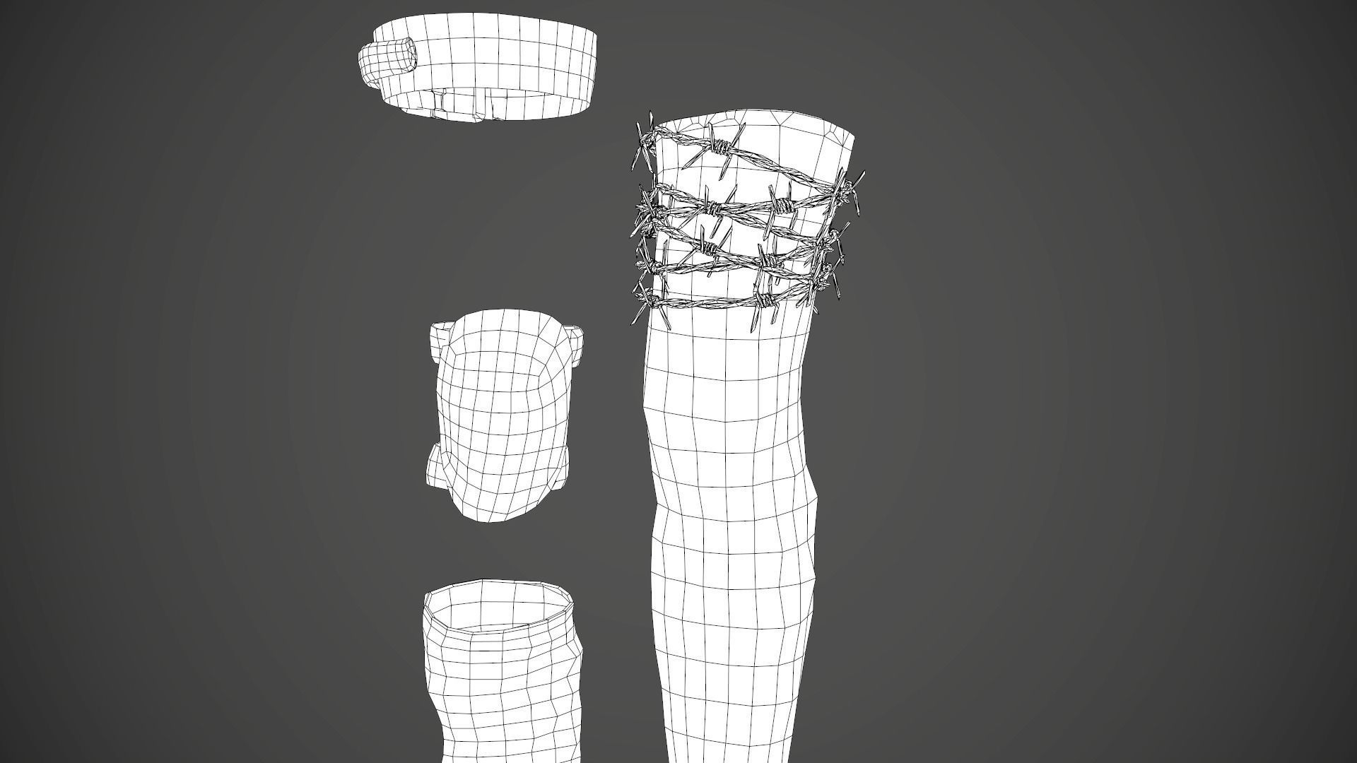 Female Warrior Outfit  Low-poly 3D model_57