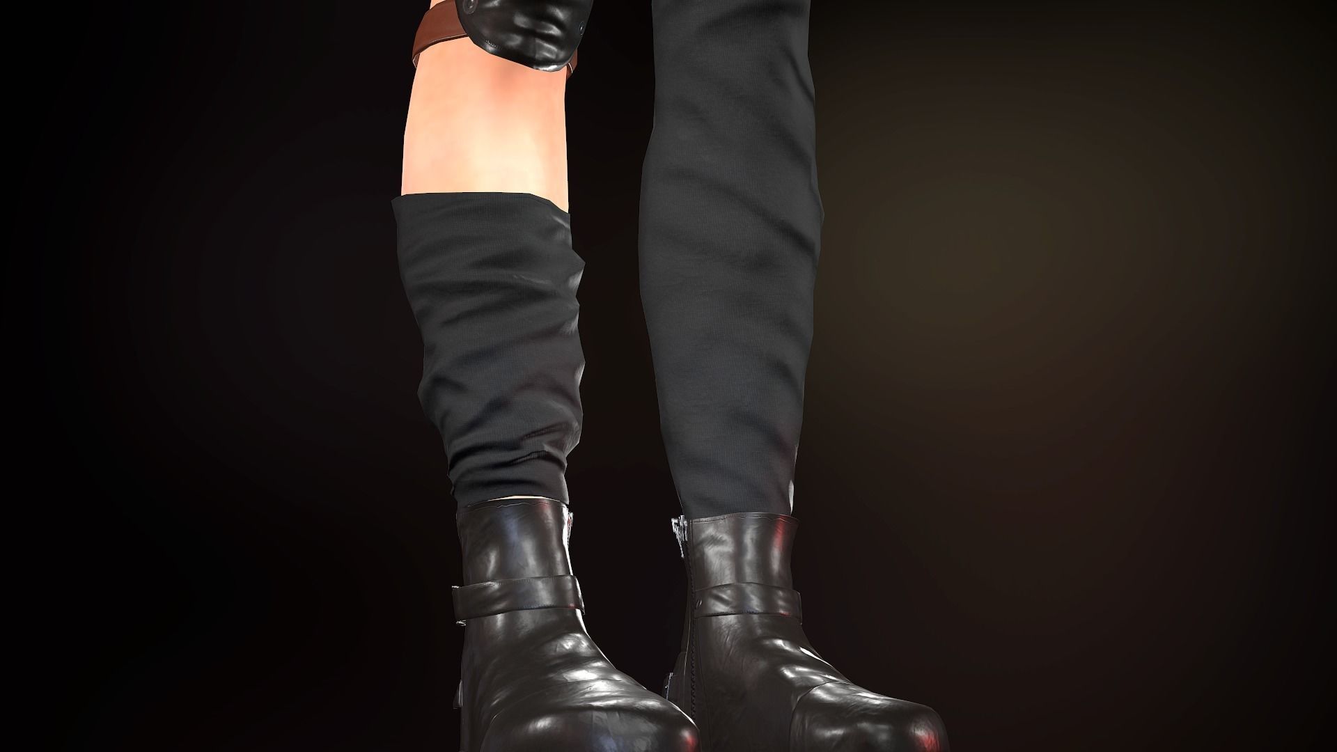 Female Warrior Outfit  Low-poly 3D model_34