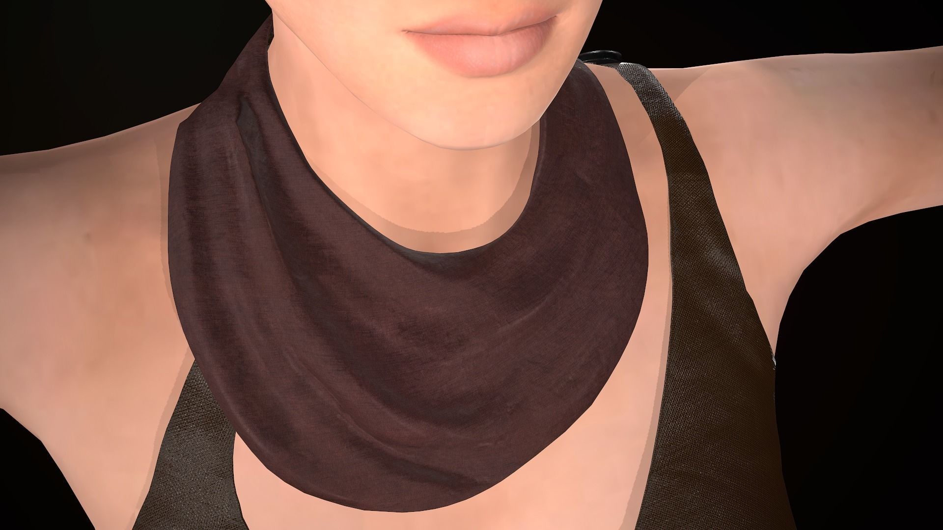 Female Warrior Outfit  Low-poly 3D model_14