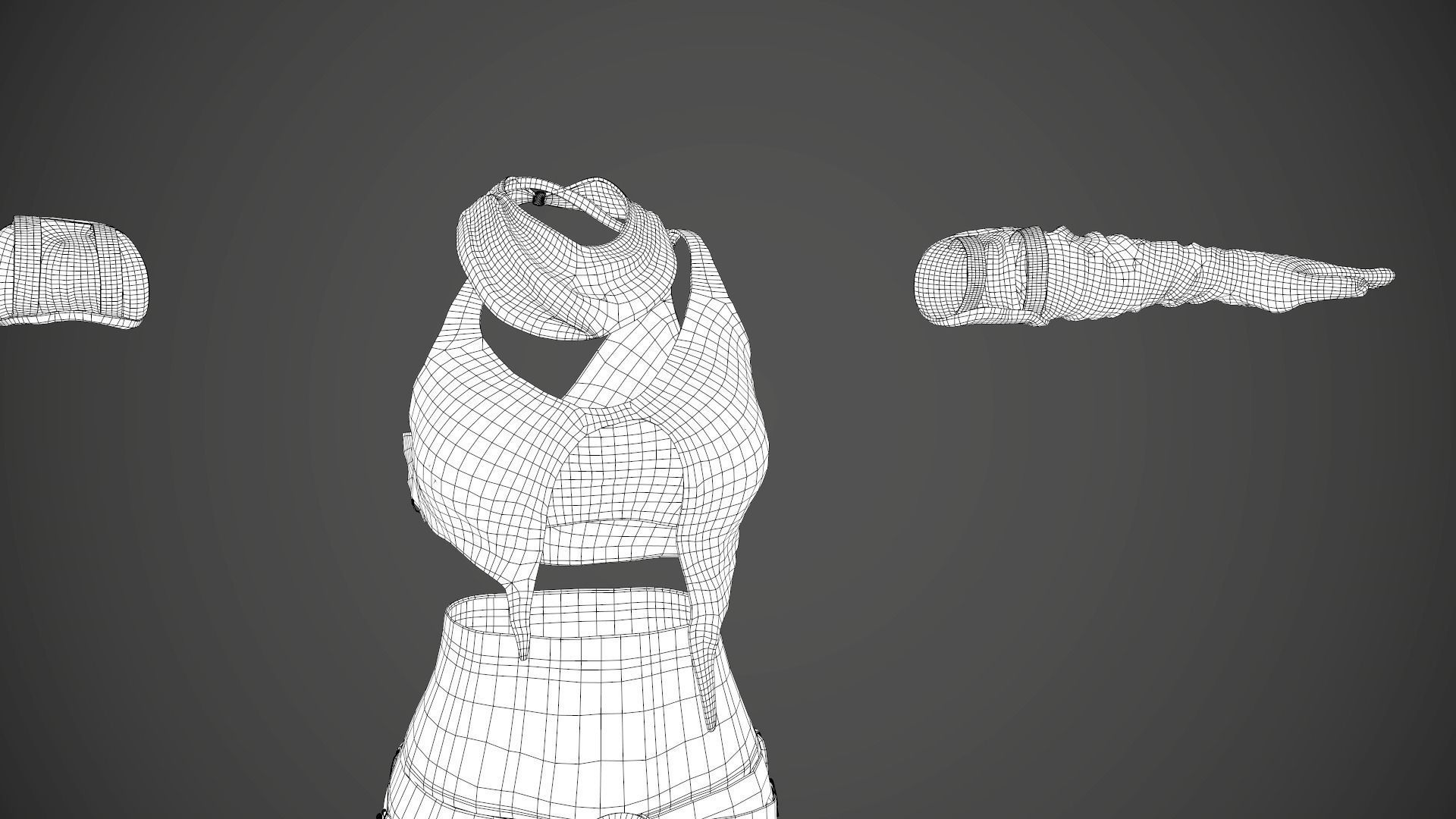 Female Warrior Outfit  Low-poly 3D model_52