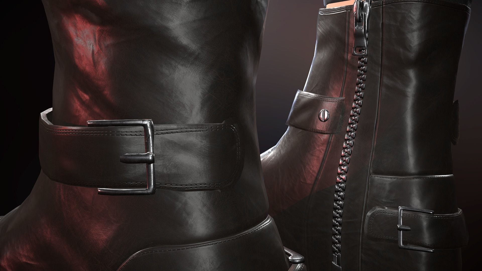 Female Warrior Outfit  Low-poly 3D model_39