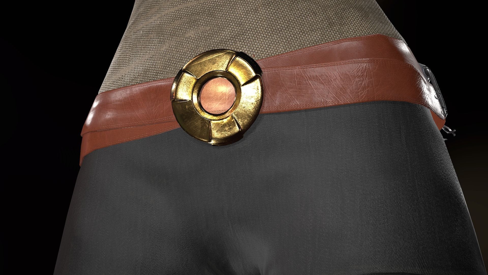 Female Warrior Outfit  Low-poly 3D model_43