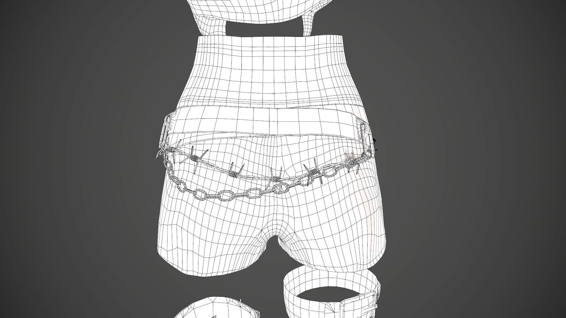 Female Warrior Outfit  Low-poly 3D model_54