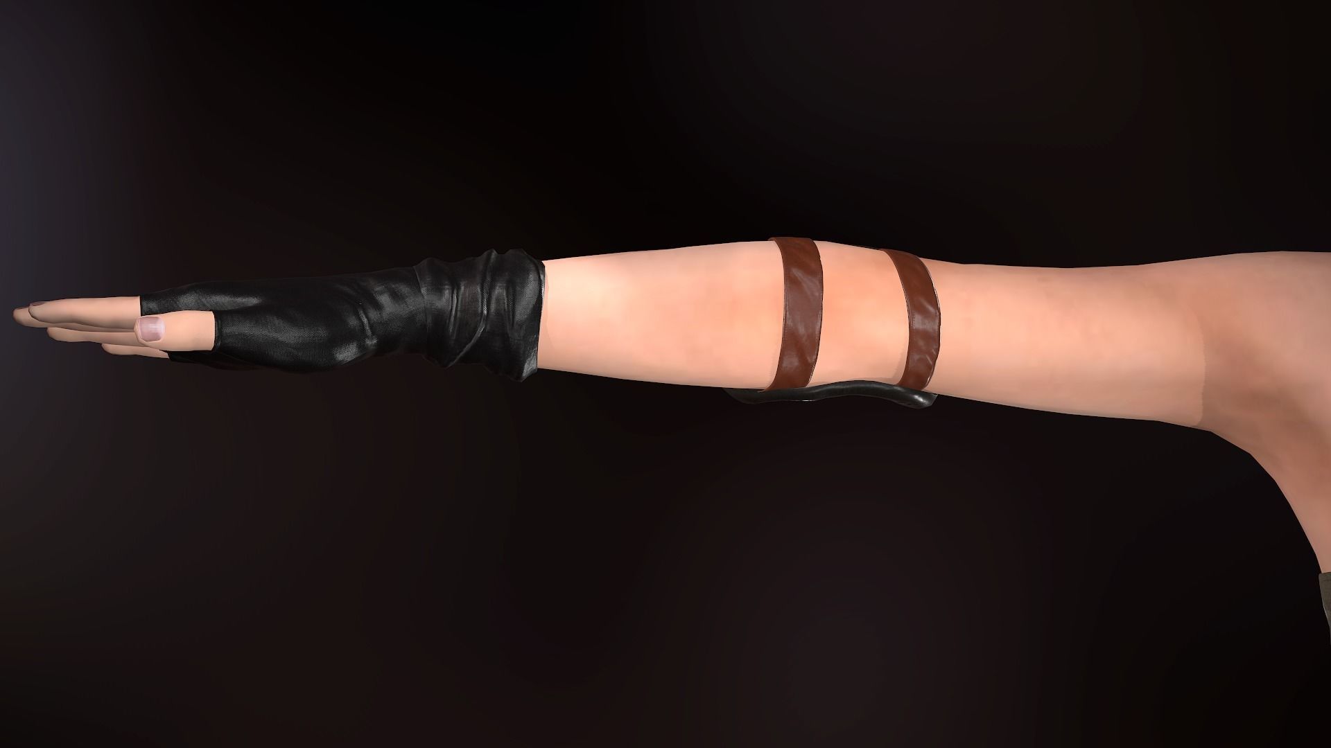 Female Warrior Outfit  Low-poly 3D model_23