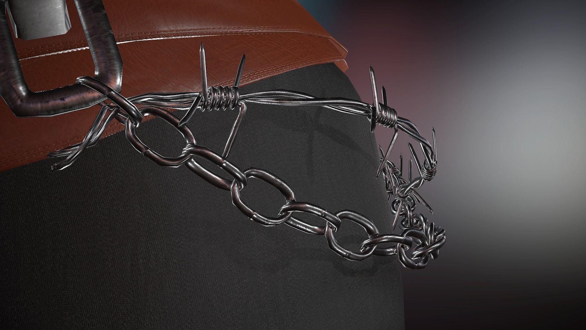 Female Warrior Outfit  Low-poly 3D model_29