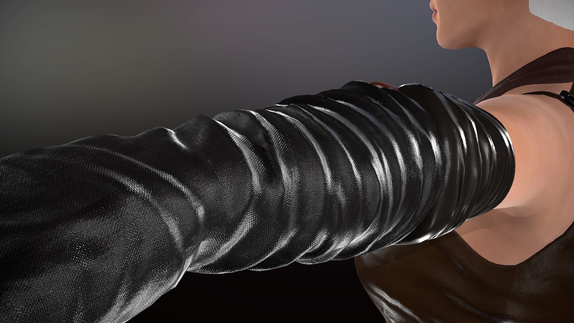 Female Warrior Outfit  Low-poly 3D model_20