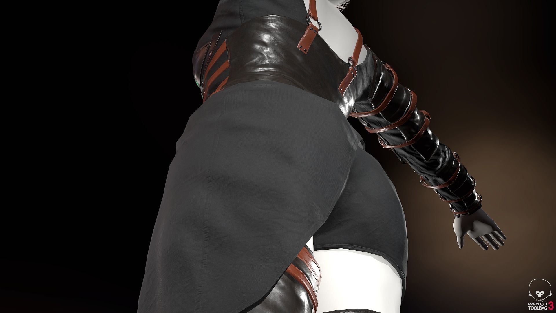 Female Medieval Outfit 2 Low-poly 3D model_35