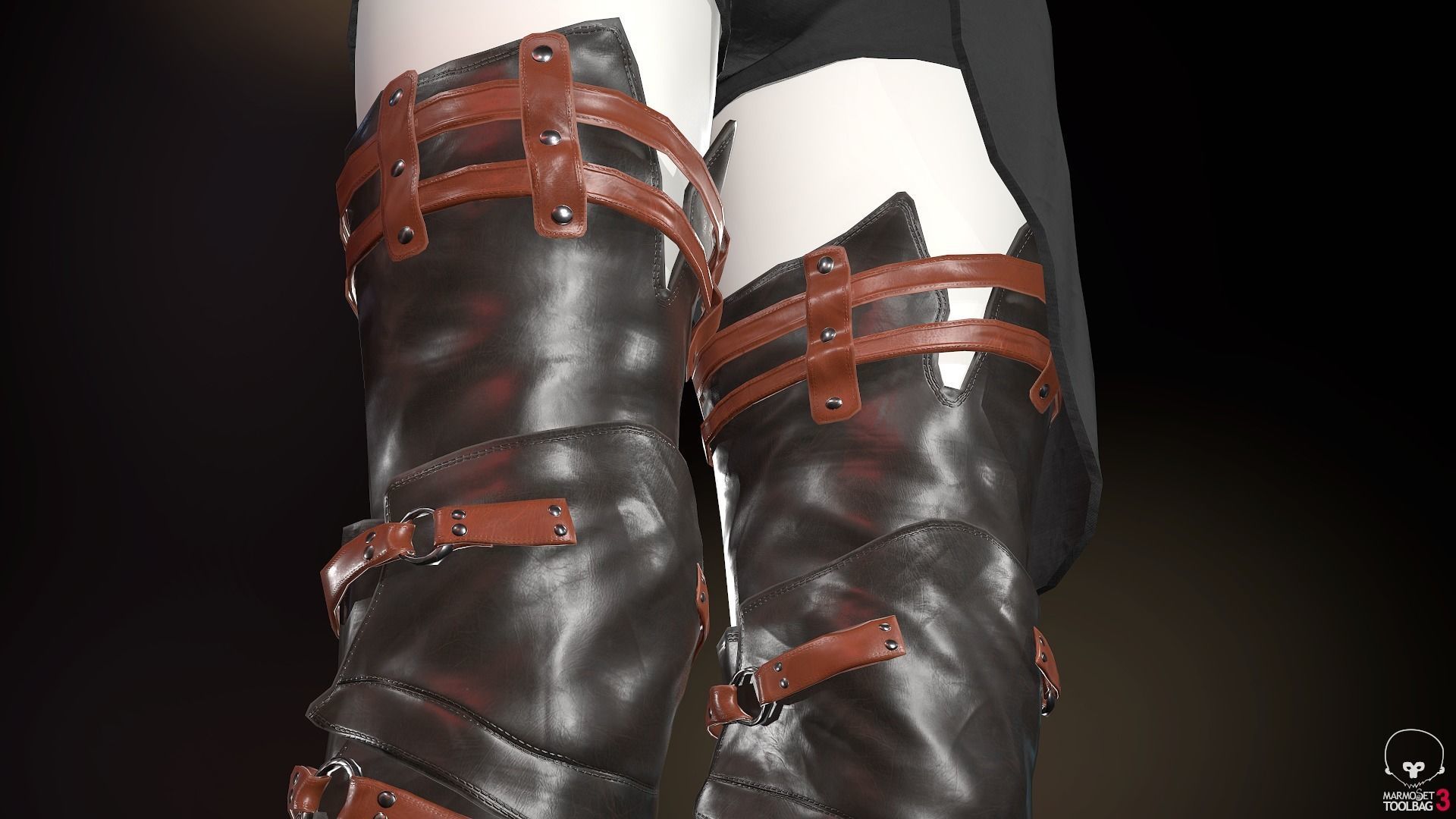 Female Medieval Outfit 2 Low-poly 3D model_37