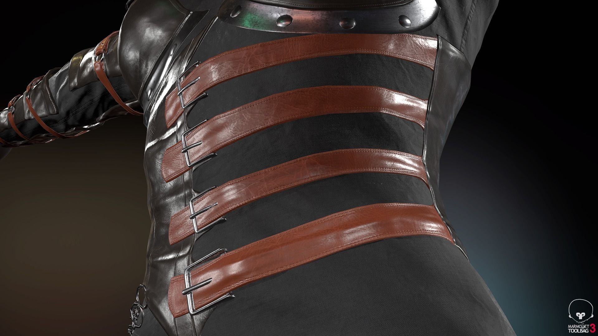 Female Medieval Outfit 2 Low-poly 3D model_19