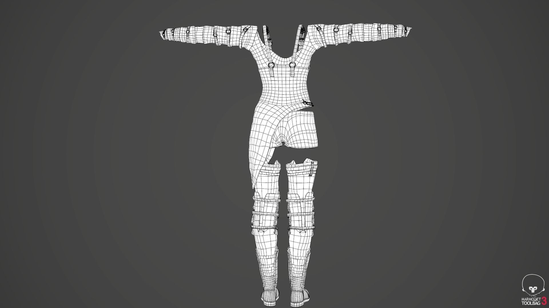 Female Medieval Outfit 2 Low-poly 3D model_59