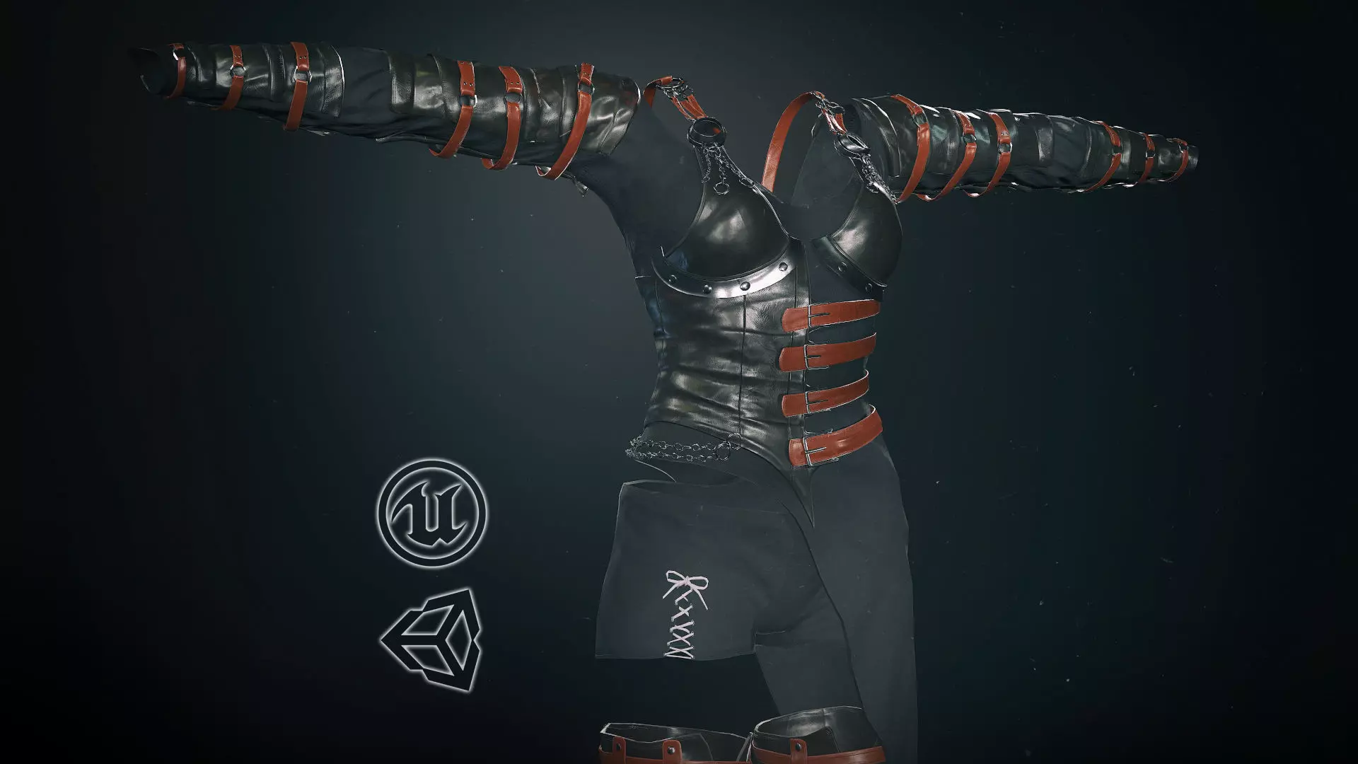 Female Medieval Outfit 2 Low-poly 3D model_0