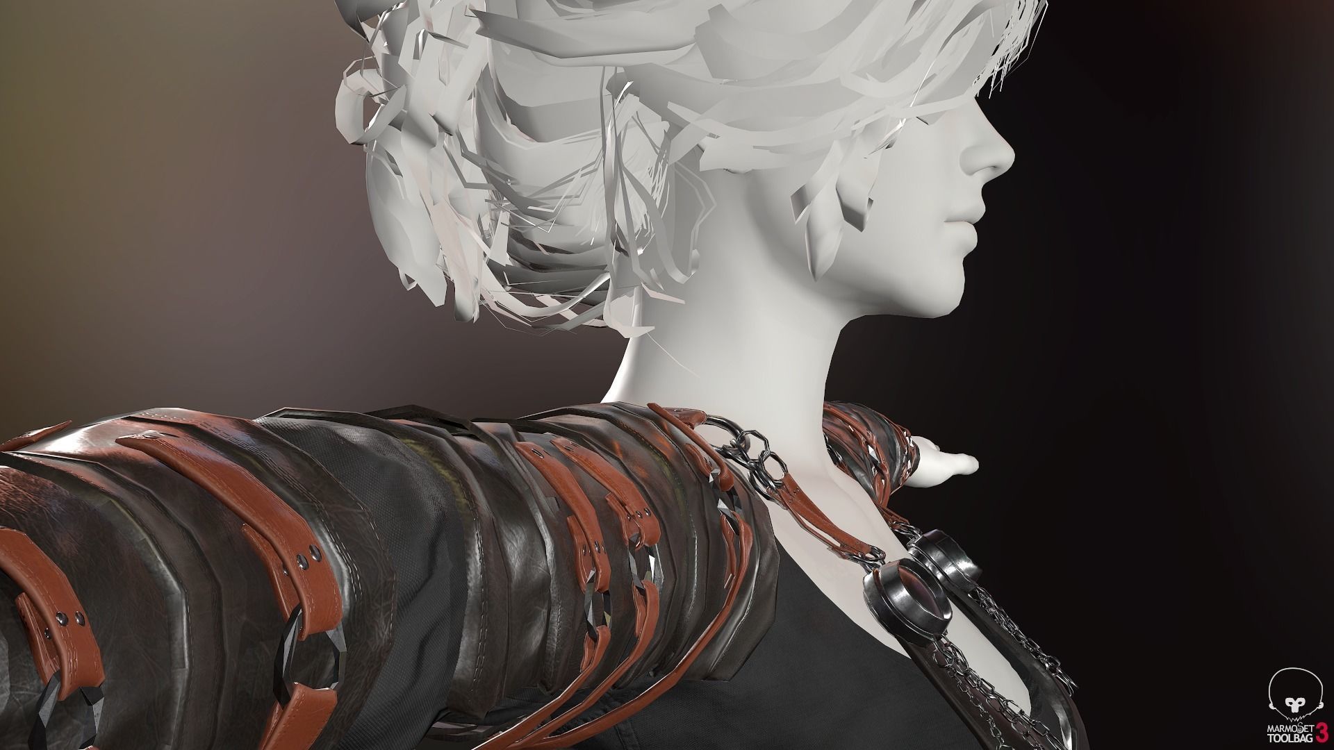 Female Medieval Outfit 2 Low-poly 3D model_23