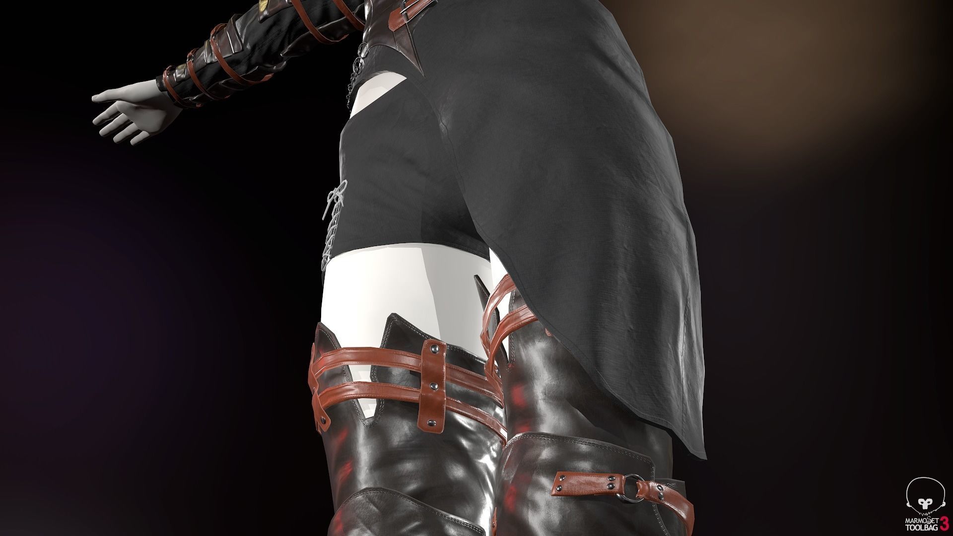 Female Medieval Outfit 2 Low-poly 3D model_33