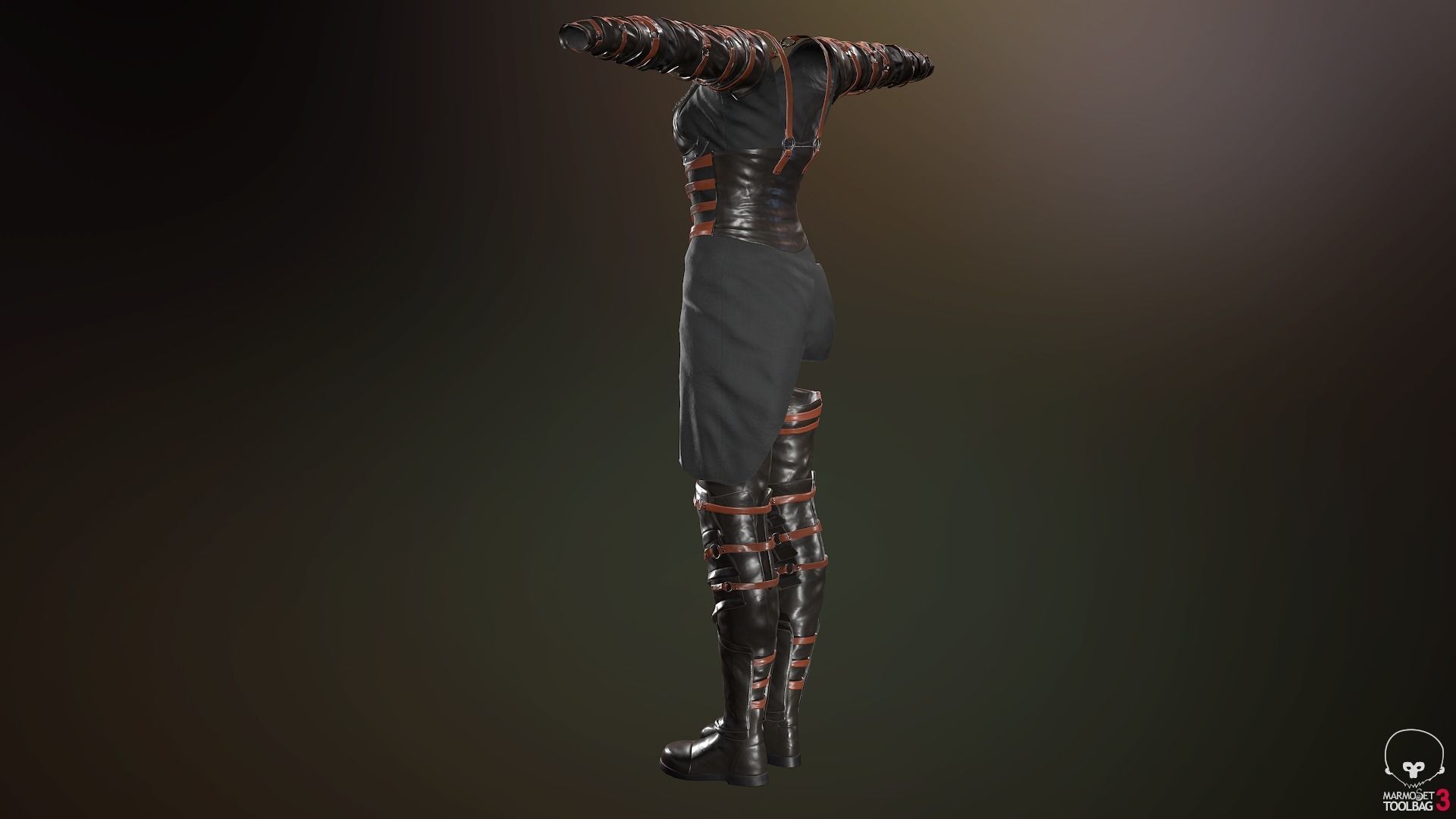 Female Medieval Outfit 2 Low-poly 3D model_53