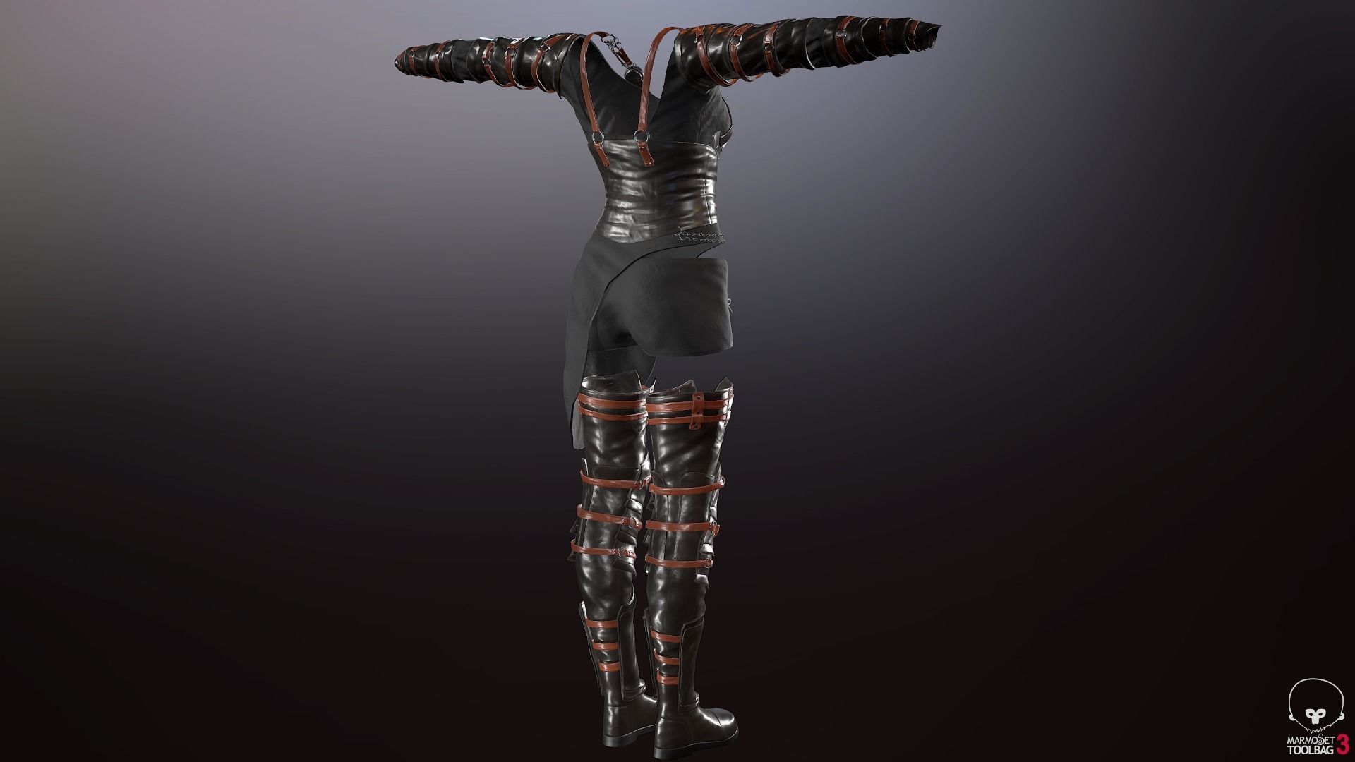 Female Medieval Outfit 2 Low-poly 3D model_52