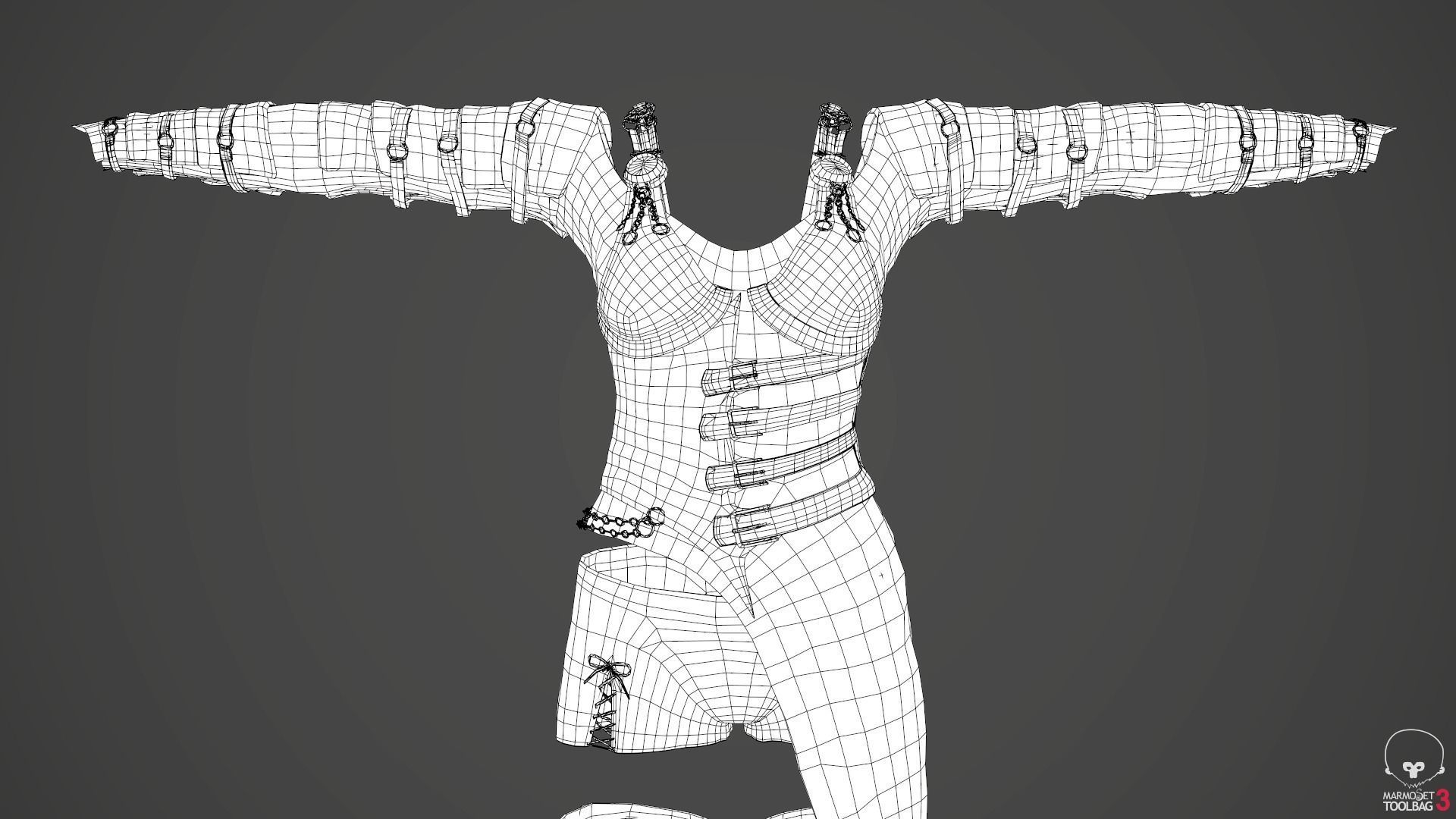 Female Medieval Outfit 2 Low-poly 3D model_61