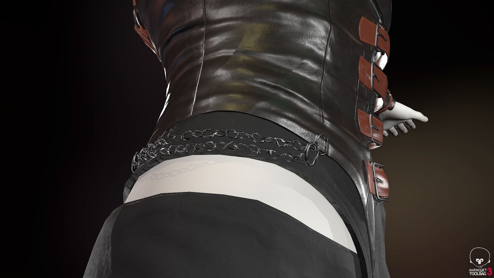 Female Medieval Outfit 2 Low-poly 3D model_17