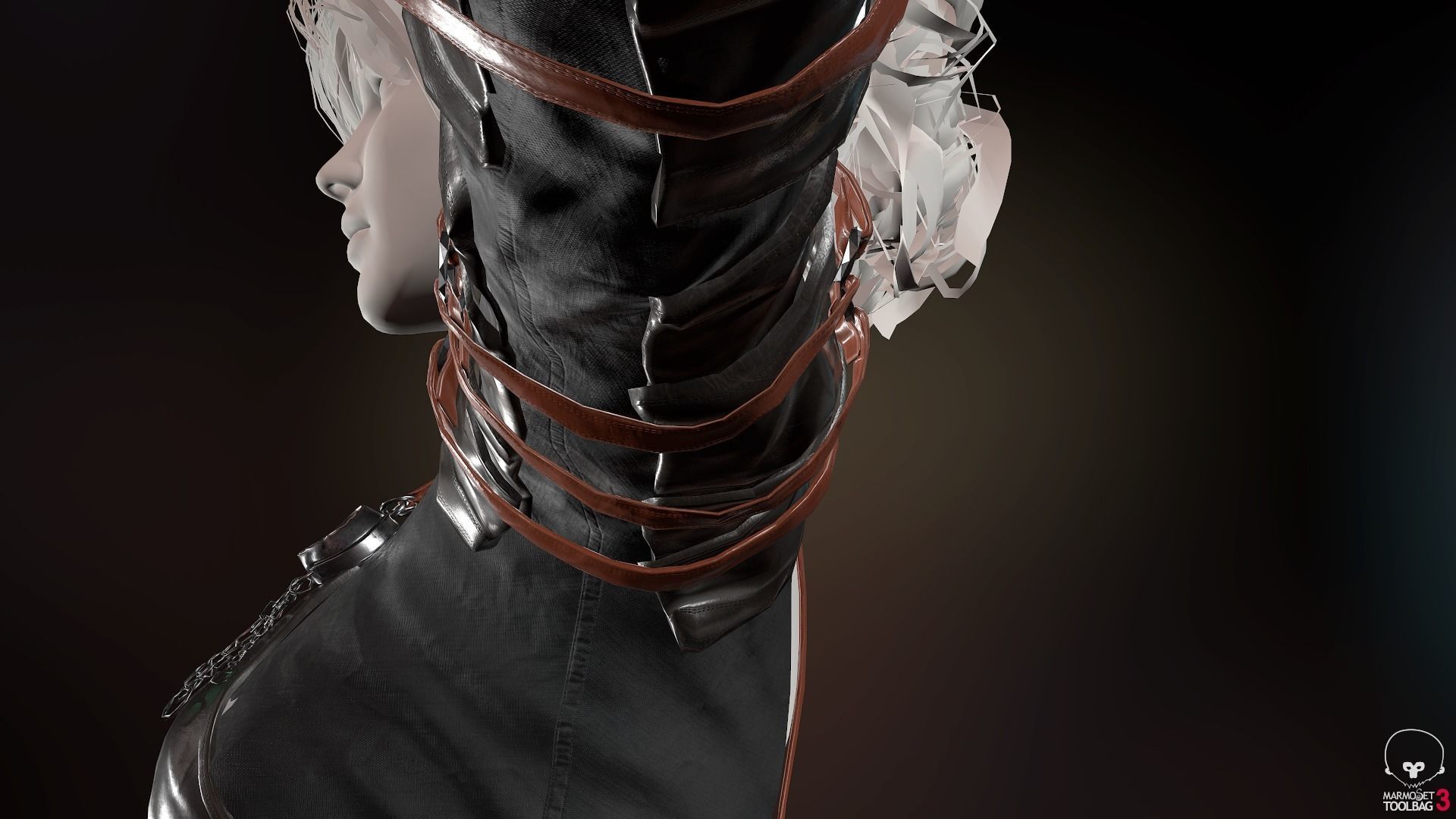 Female Medieval Outfit 2 Low-poly 3D model_28