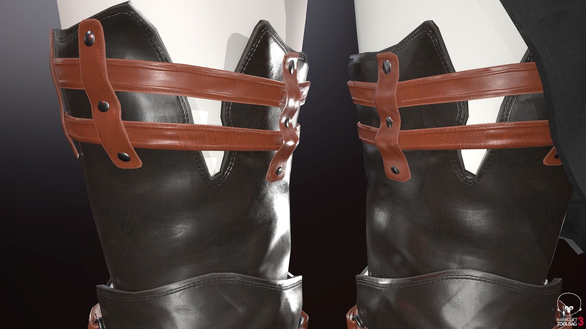 Female Medieval Outfit 2 Low-poly 3D model_39