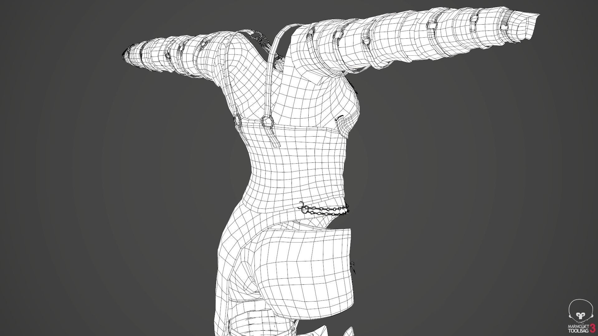 Female Medieval Outfit 2 Low-poly 3D model_62