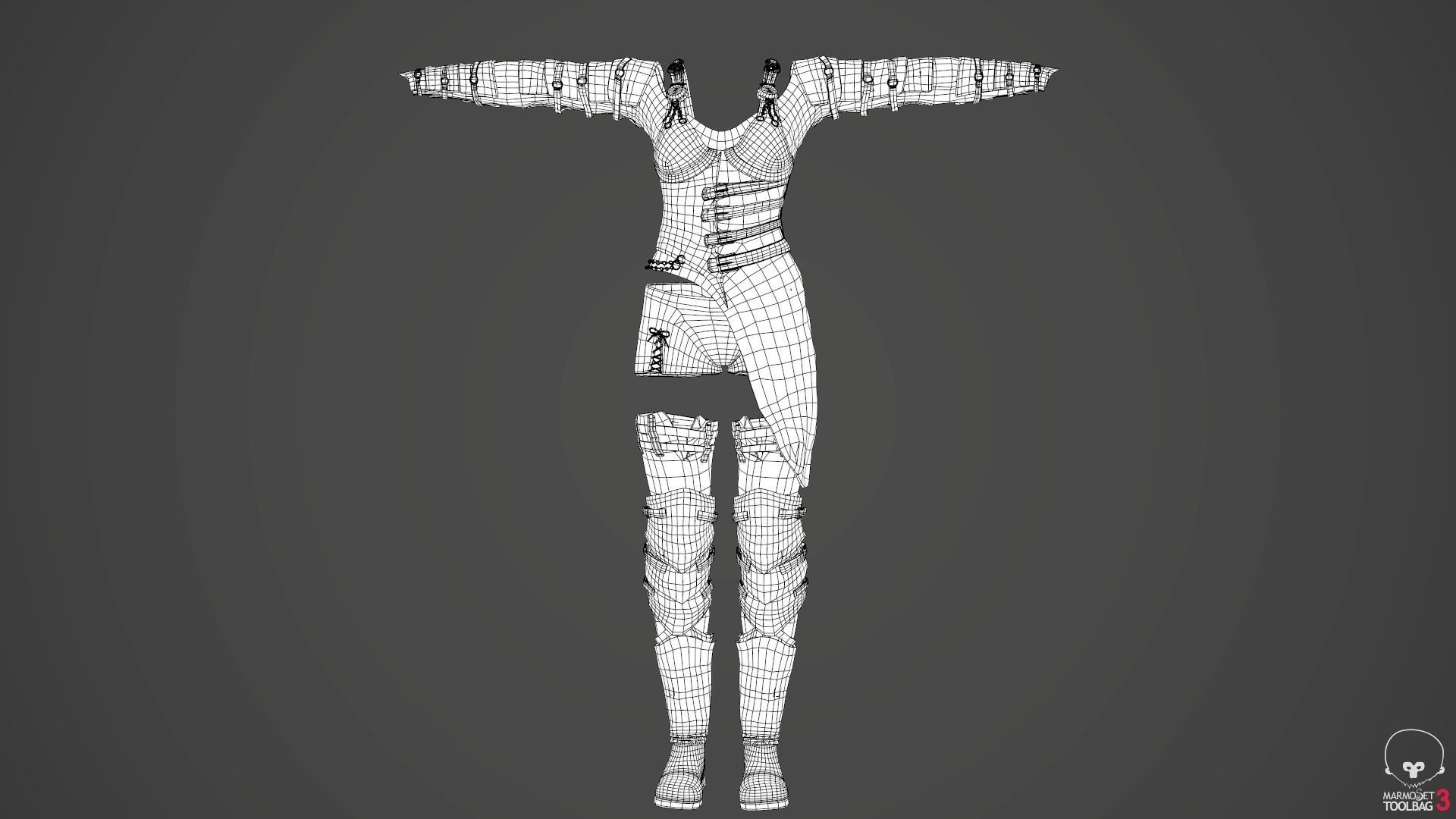 Female Medieval Outfit 2 Low-poly 3D model_57