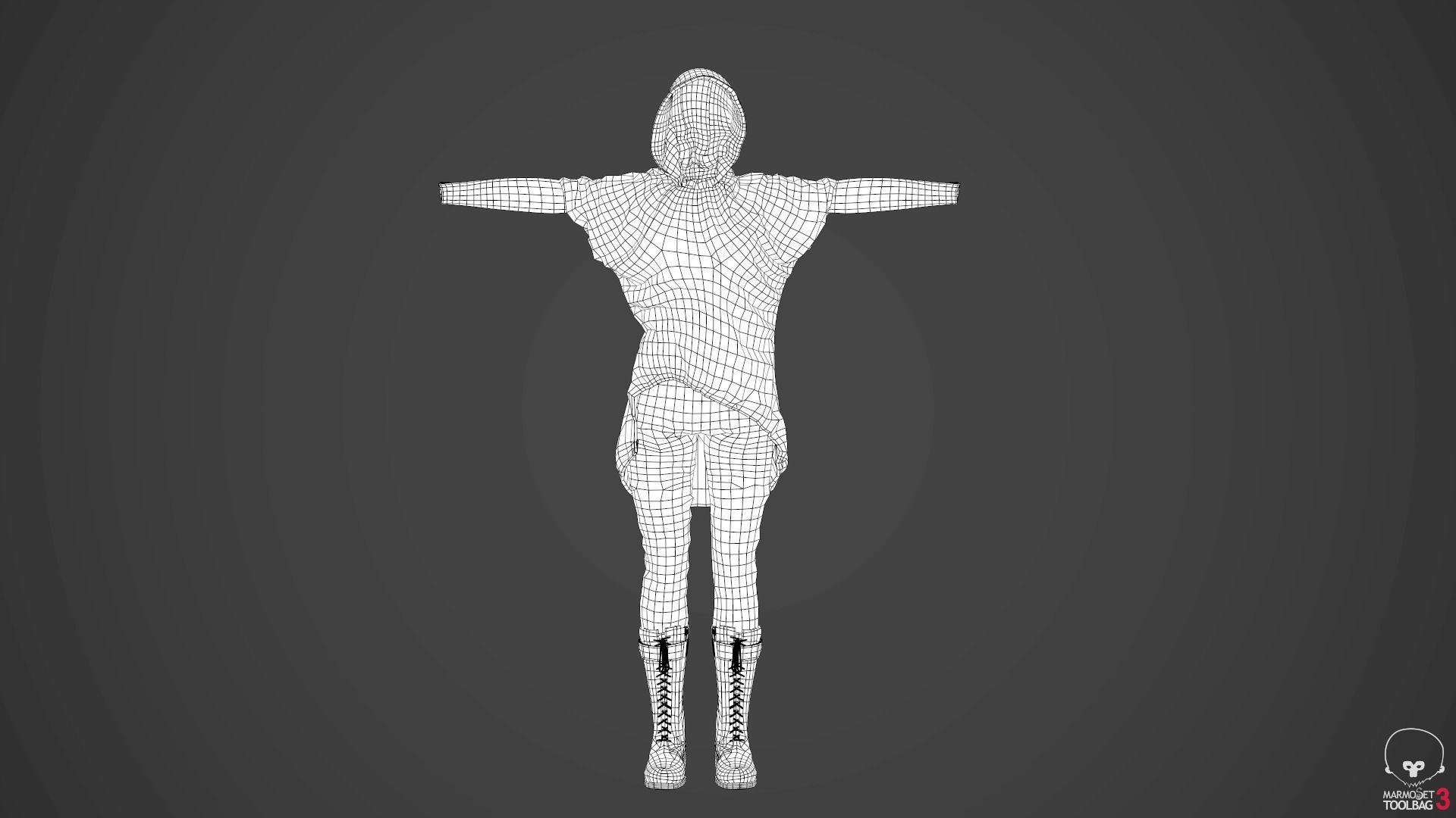 Female Ninja Outfit 2  Low-poly 3D model_59