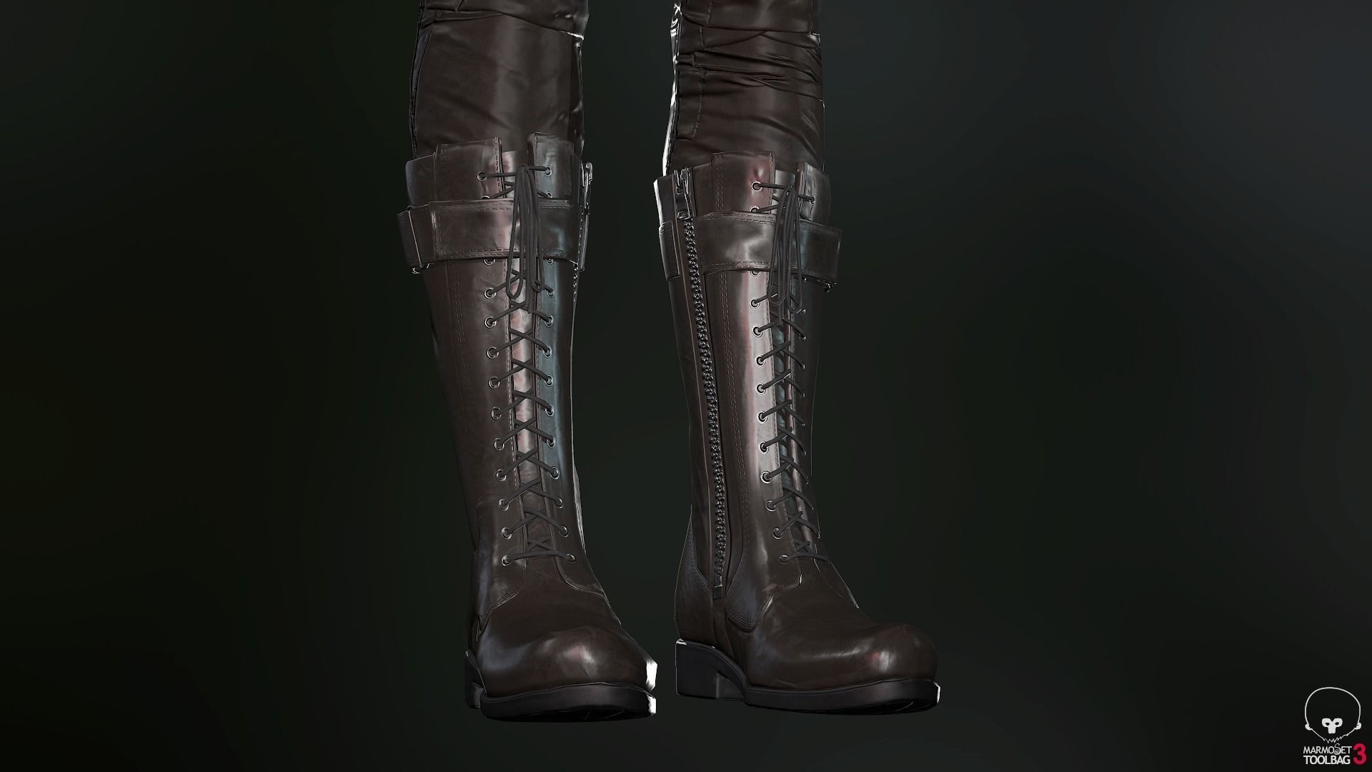 Female Ninja Outfit 2  Low-poly 3D model_41