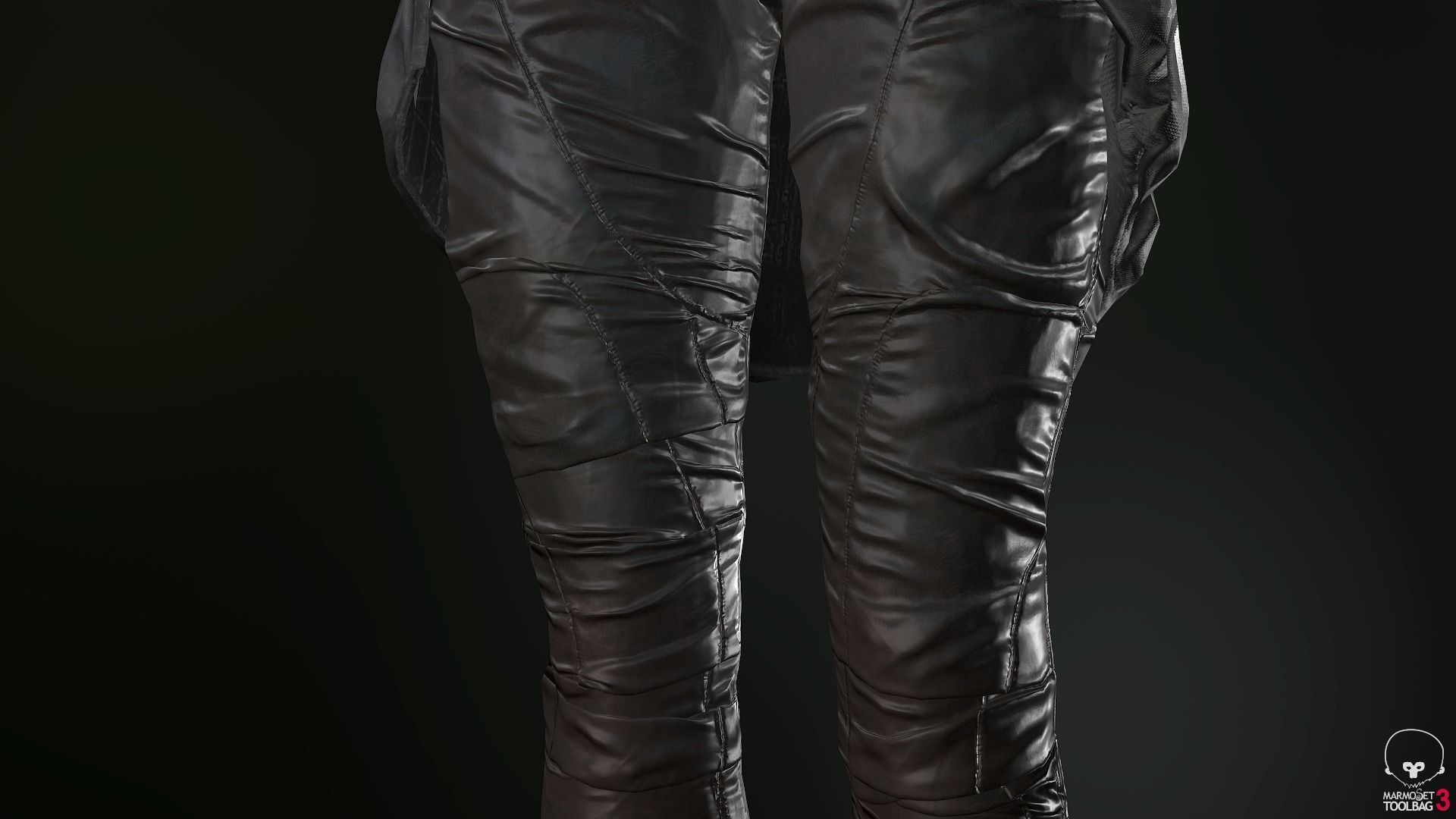 Female Ninja Outfit 2  Low-poly 3D model_28