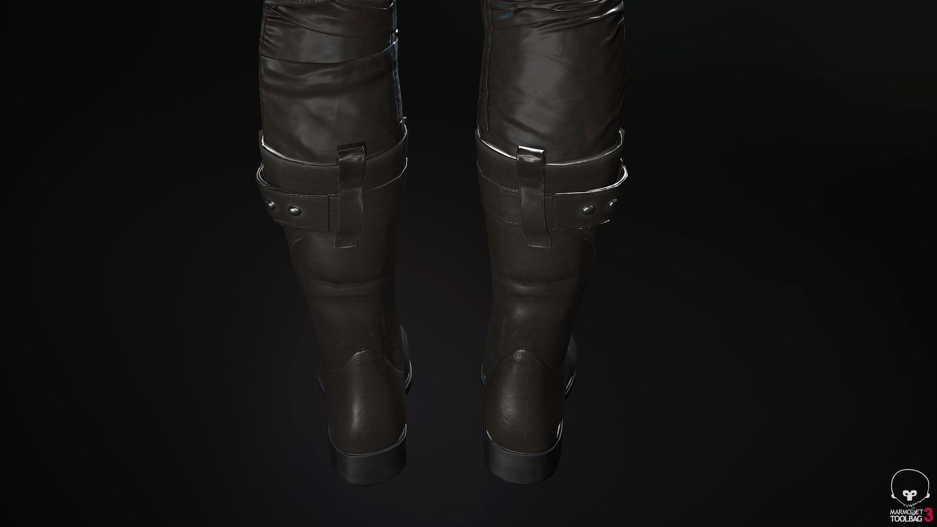 Female Ninja Outfit 2  Low-poly 3D model_48