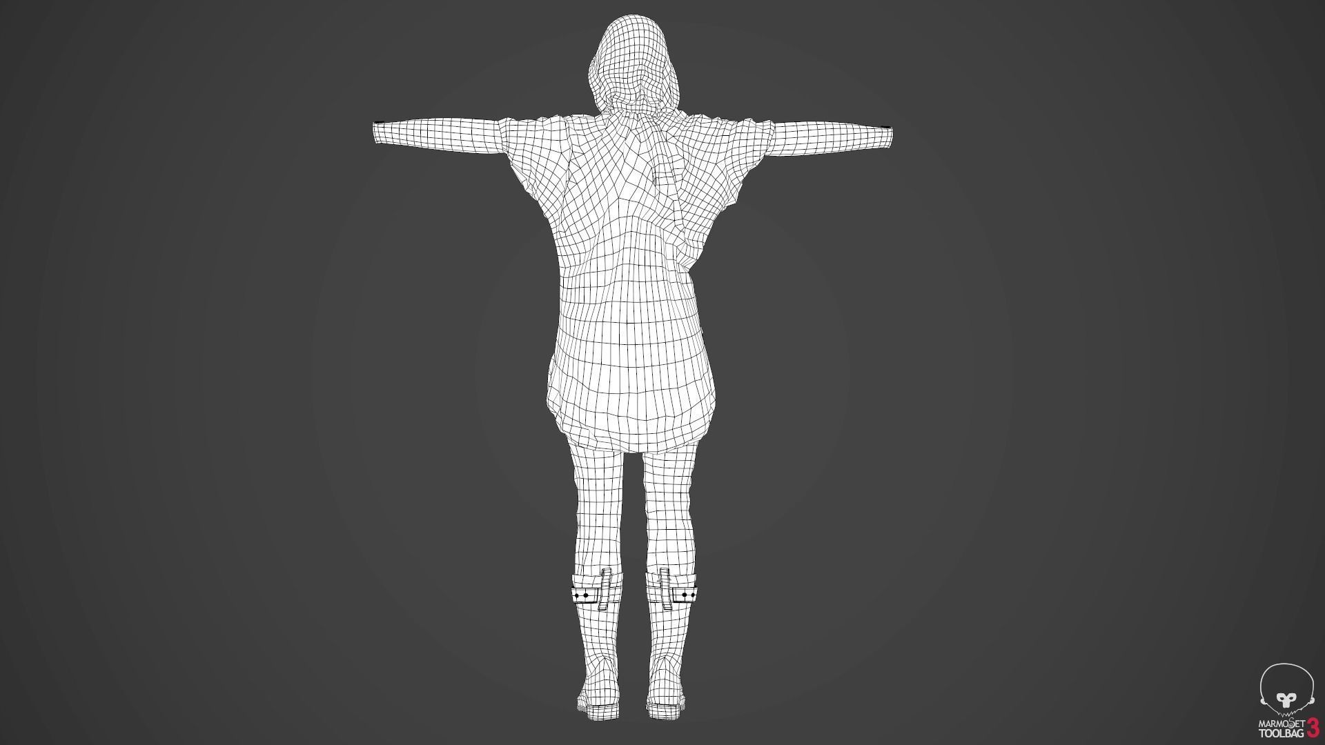 Female Ninja Outfit 2  Low-poly 3D model_60