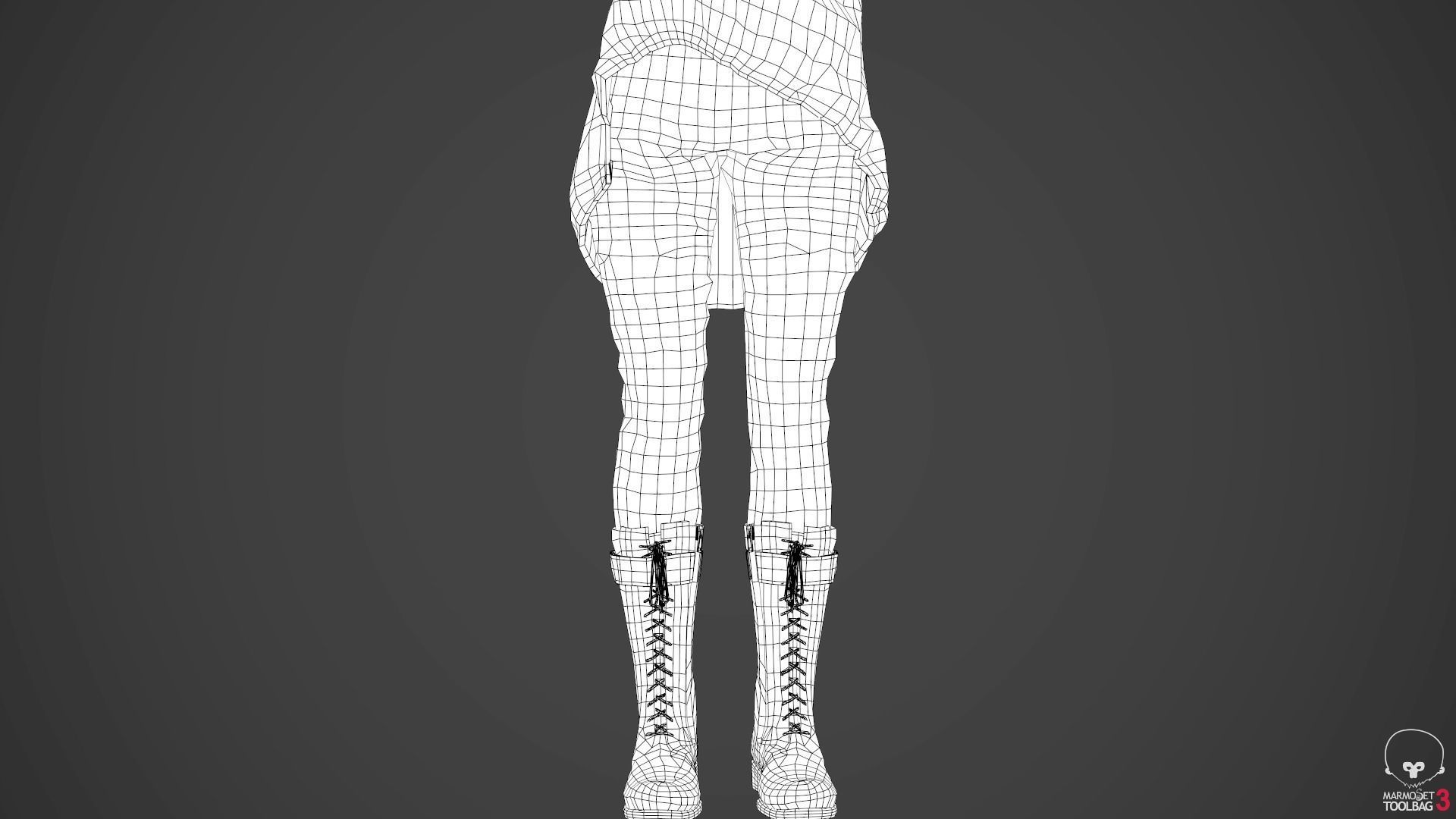 Female Ninja Outfit 2  Low-poly 3D model_58