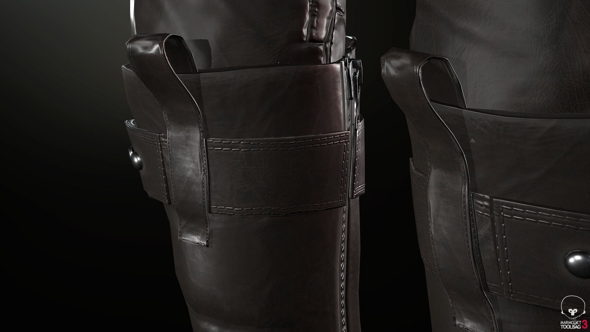 Female Ninja Outfit 2  Low-poly 3D model_45