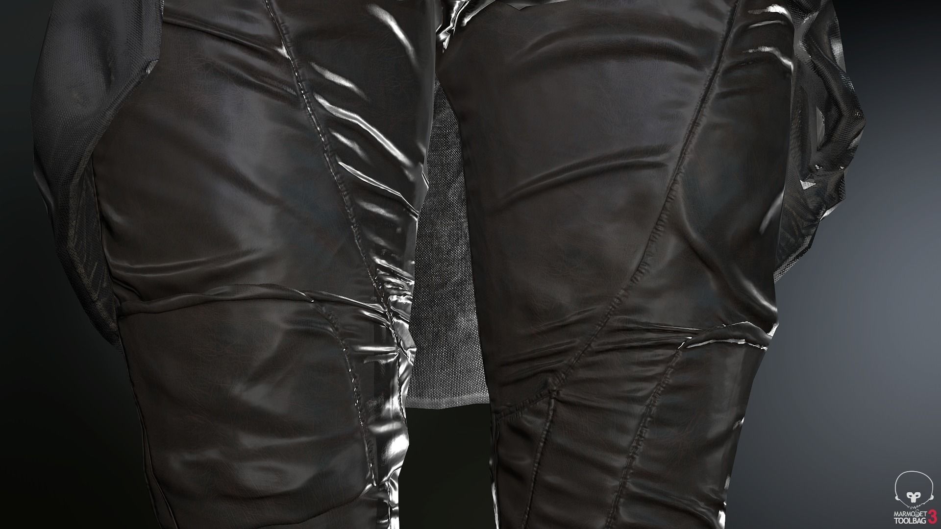 Female Ninja Outfit 2  Low-poly 3D model_34