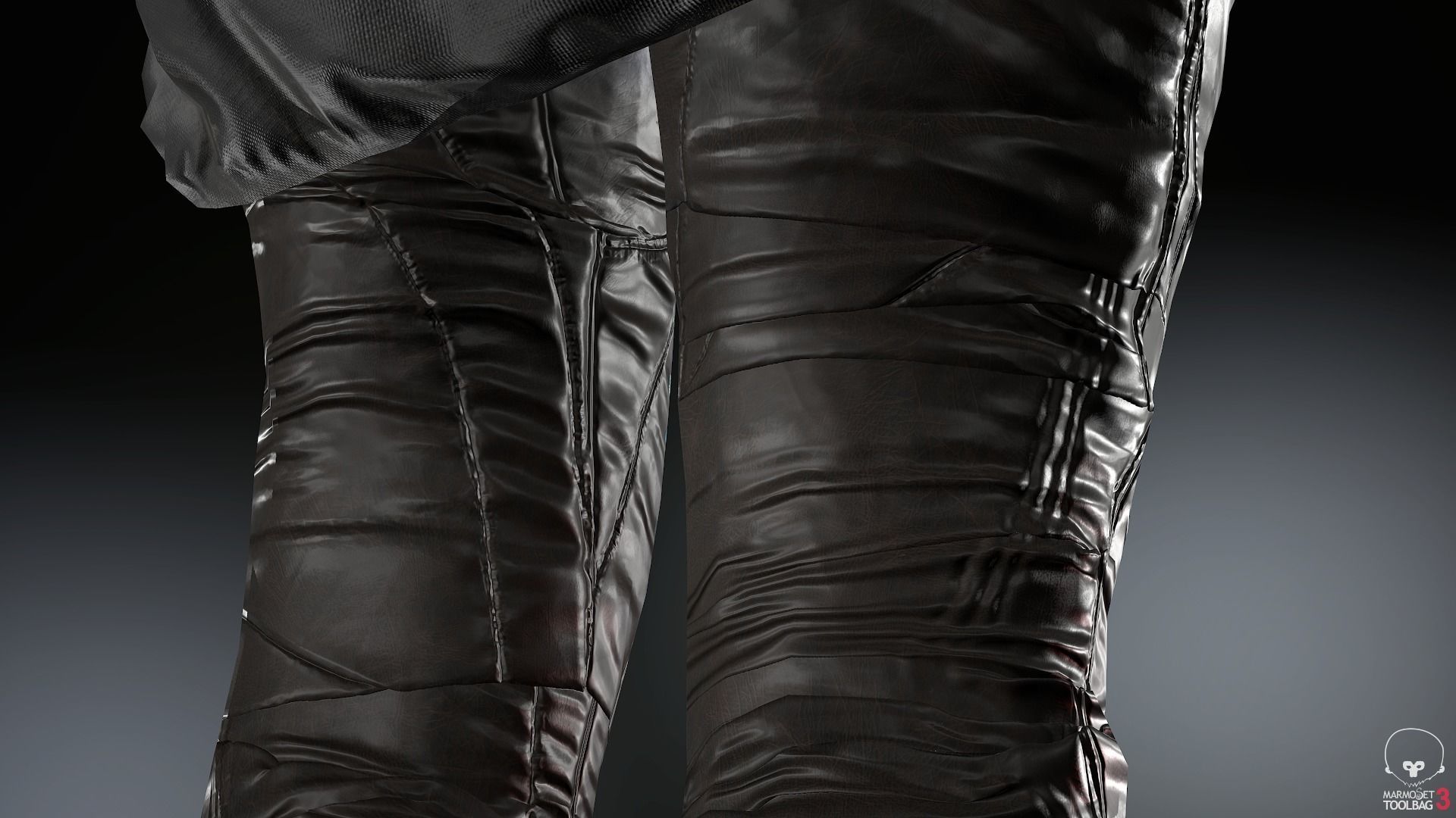 Female Ninja Outfit 2  Low-poly 3D model_33