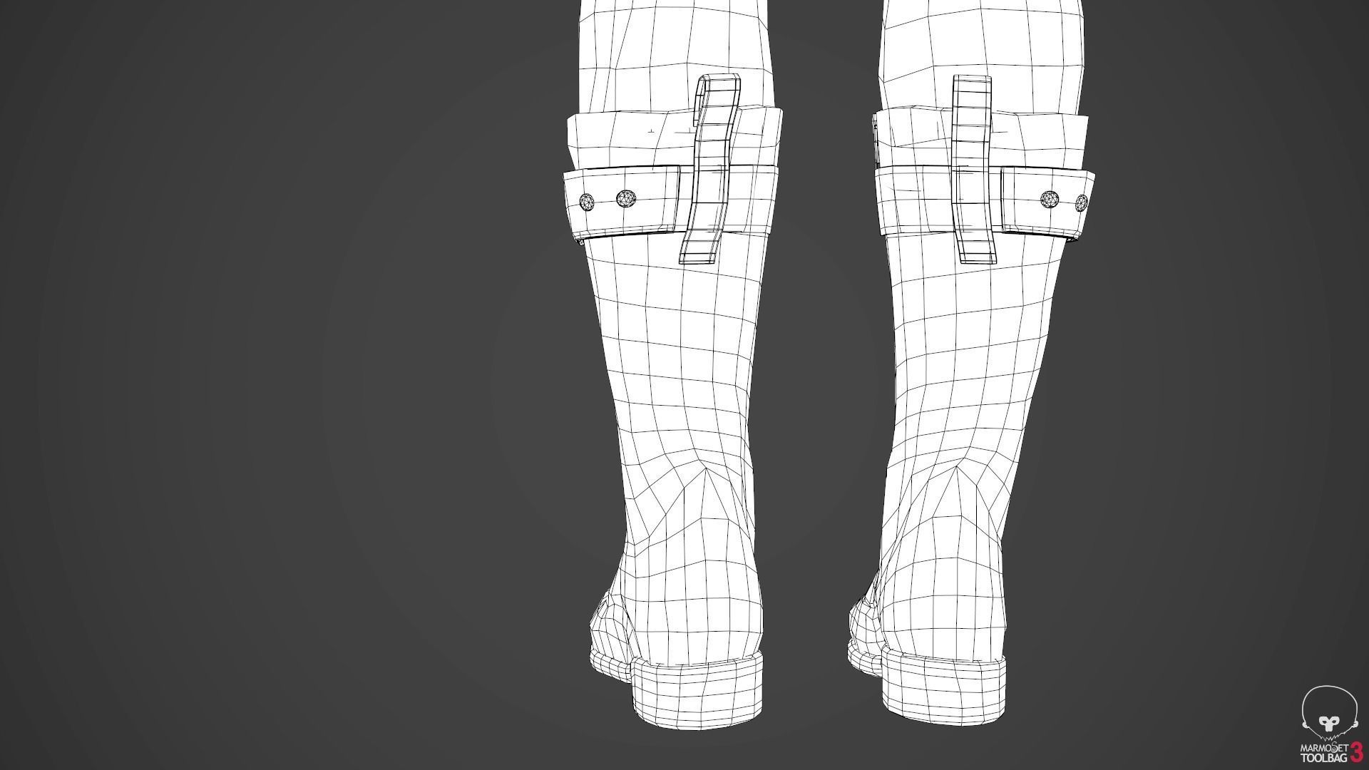 Female Ninja Outfit 2  Low-poly 3D model_69