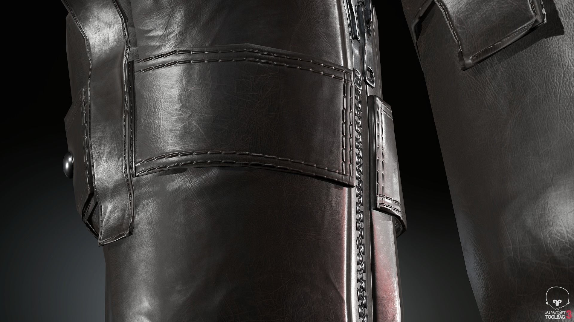 Female Ninja Outfit 2  Low-poly 3D model_54