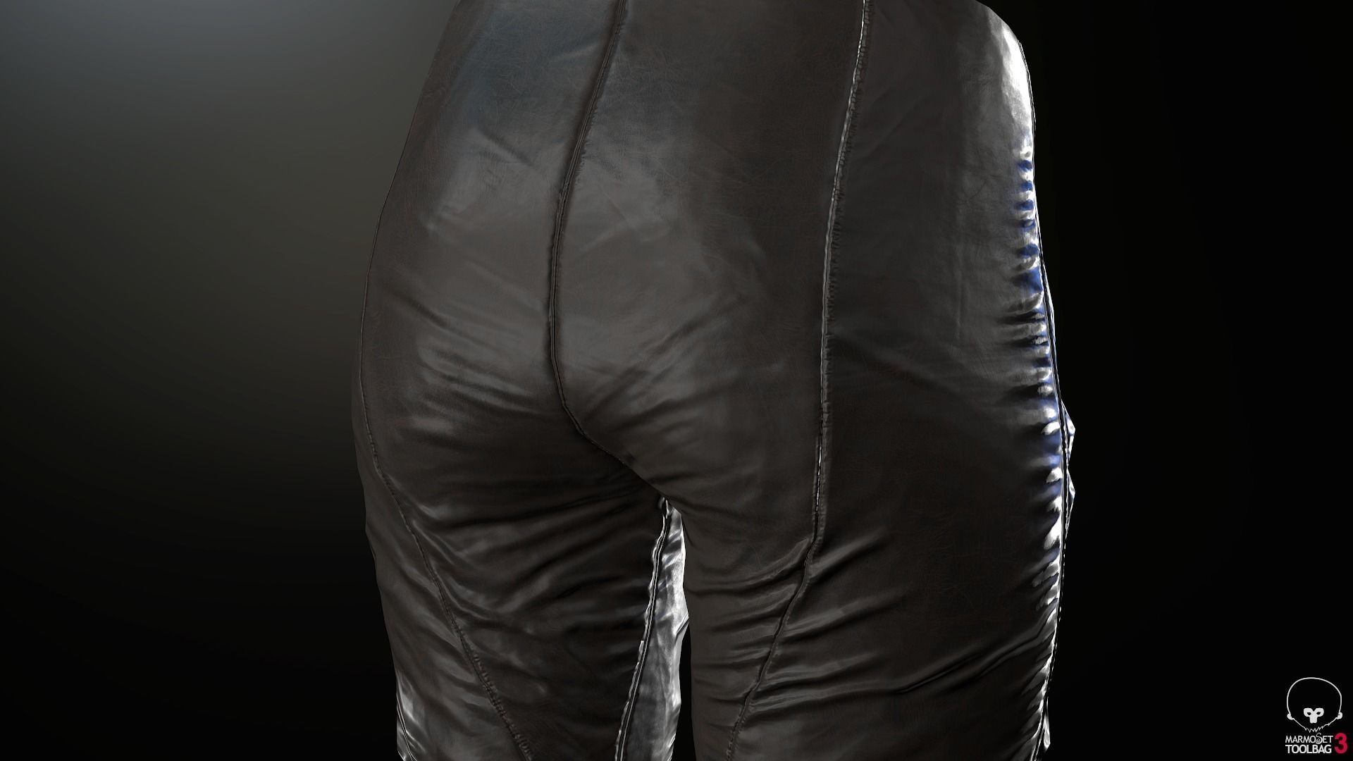 Female Ninja Outfit 2  Low-poly 3D model_37