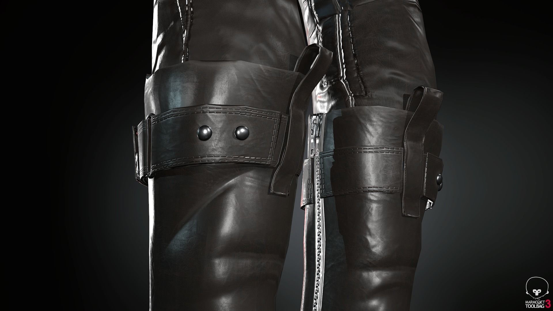 Female Ninja Outfit 2  Low-poly 3D model_44