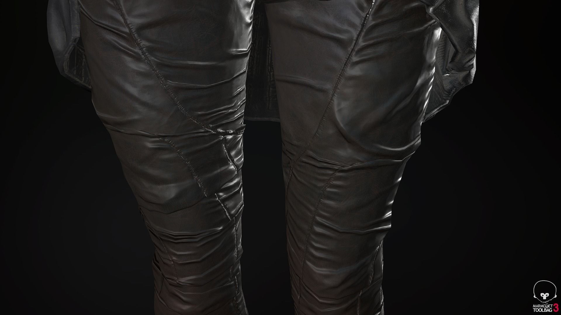 Female Ninja Outfit 2  Low-poly 3D model_29