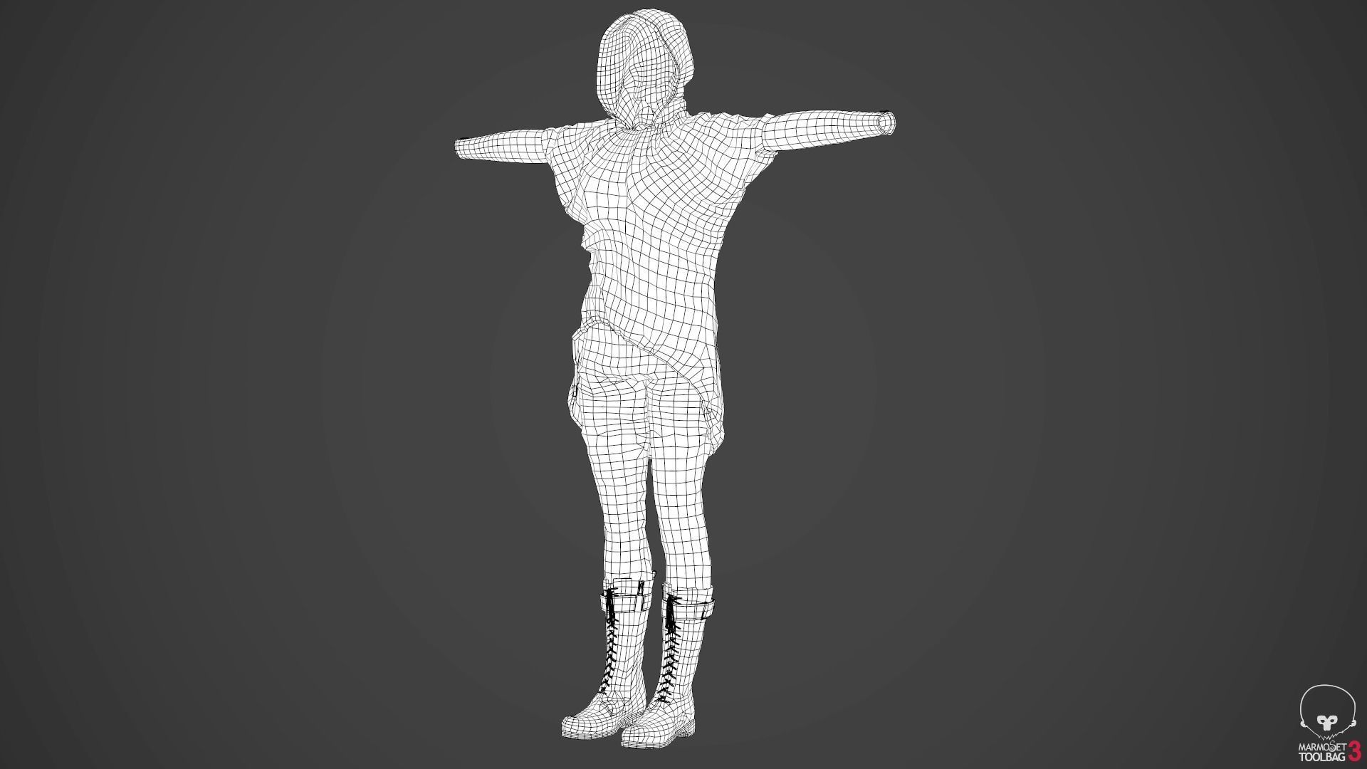 Female Ninja Outfit 2  Low-poly 3D model_62