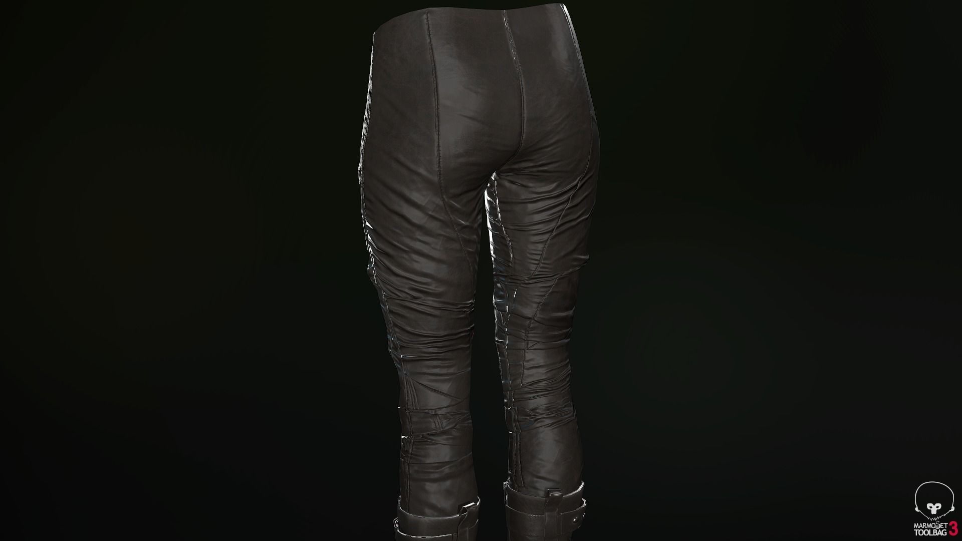 Female Ninja Outfit 2  Low-poly 3D model_39