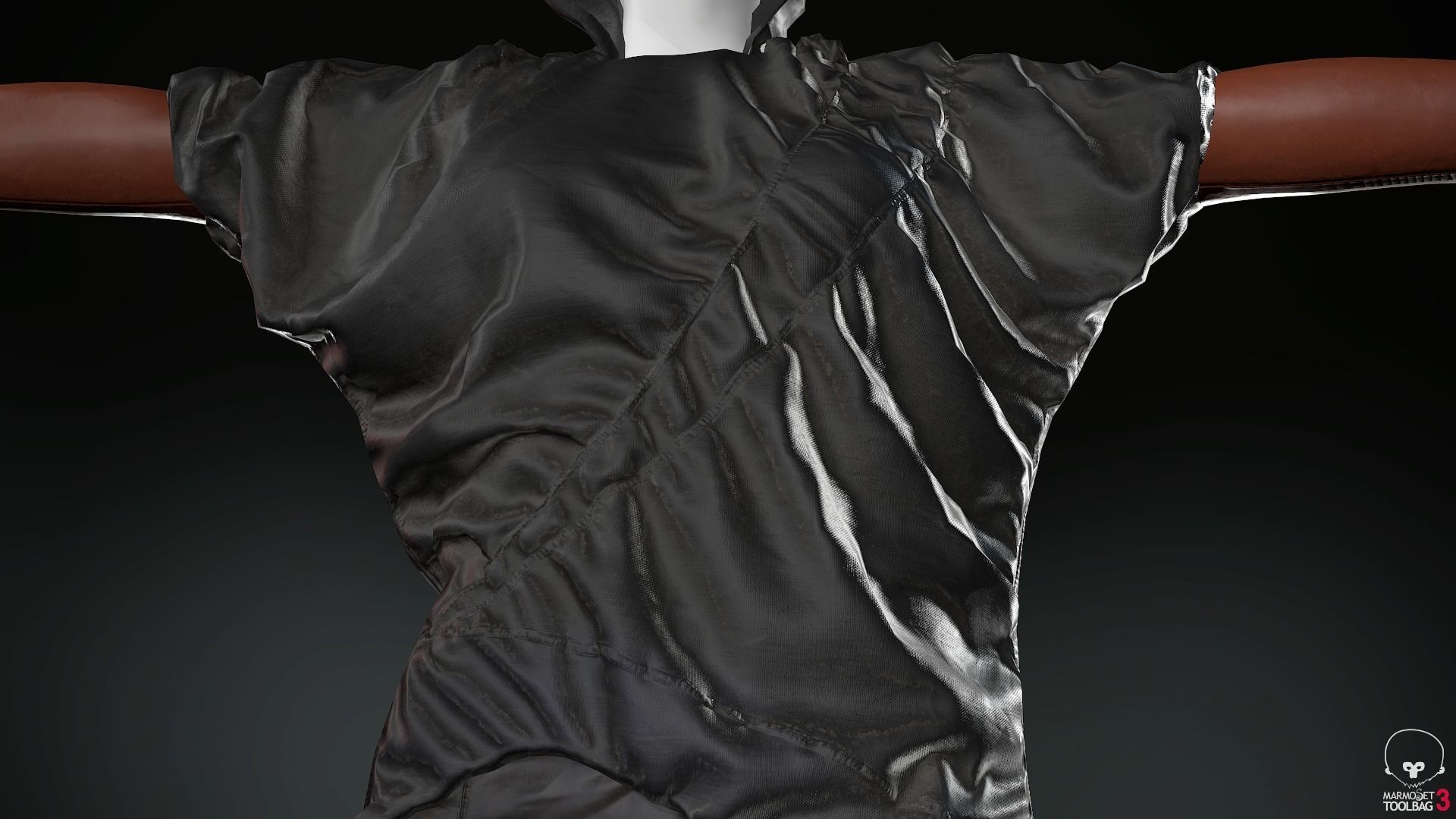 Female Ninja Outfit 2  Low-poly 3D model_12