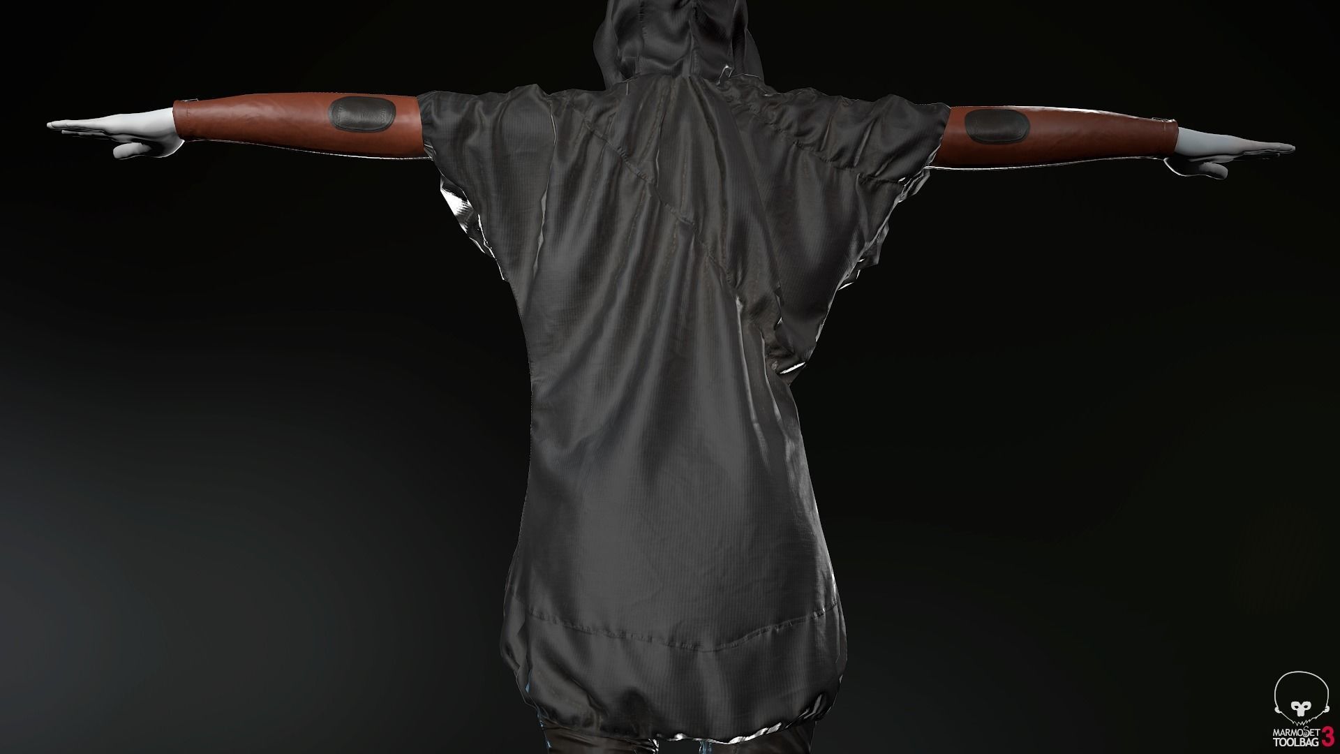 Female Ninja Outfit 2  Low-poly 3D model_19
