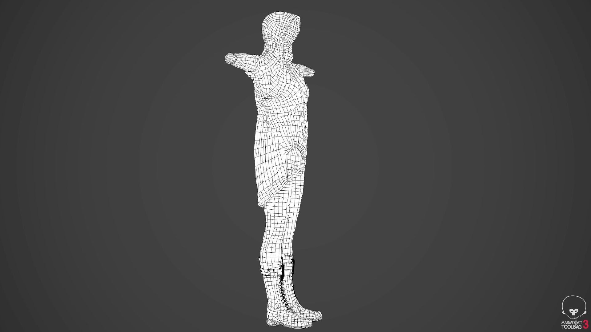 Female Ninja Outfit 2  Low-poly 3D model_57