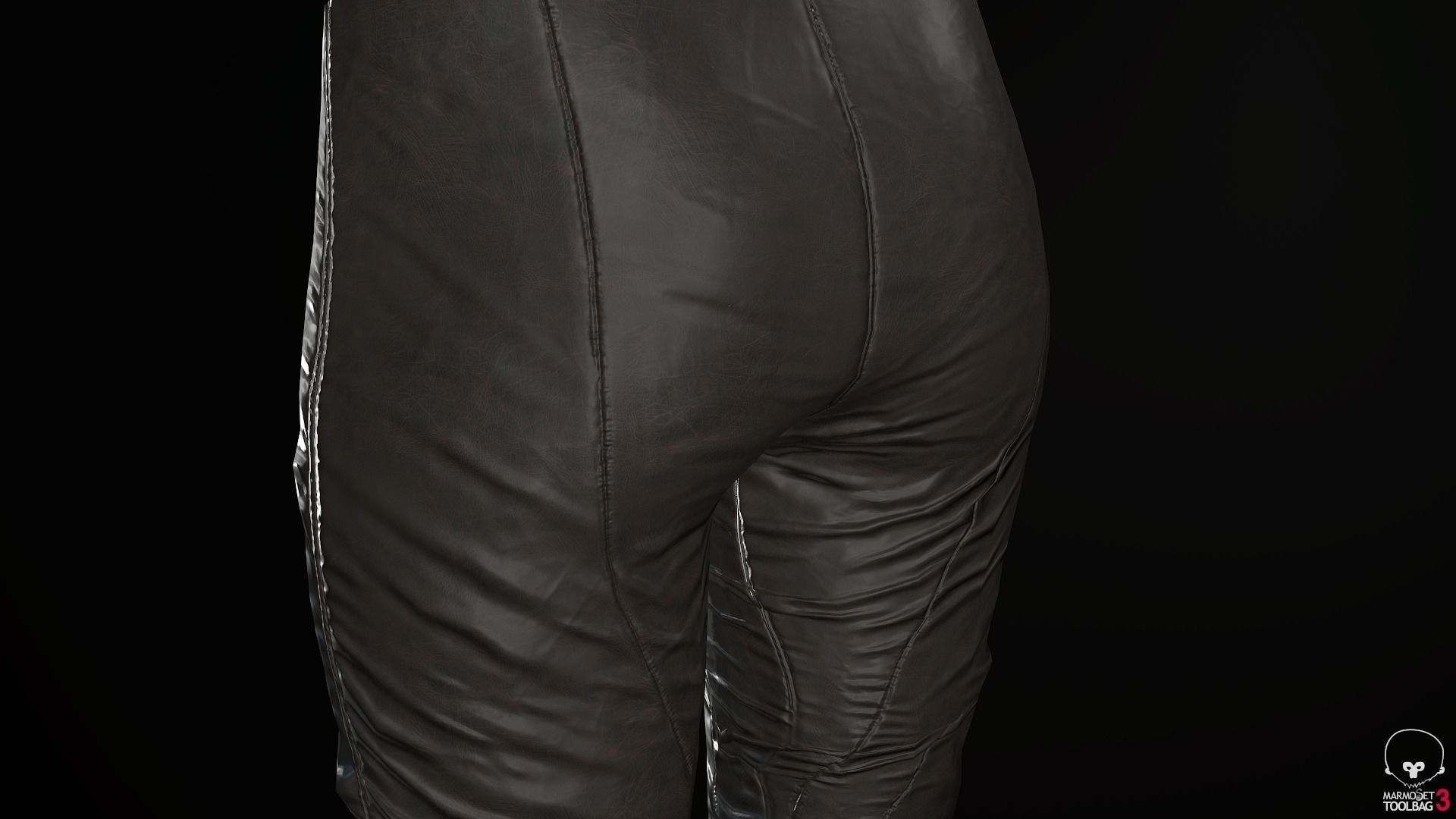 Female Ninja Outfit 2  Low-poly 3D model_38