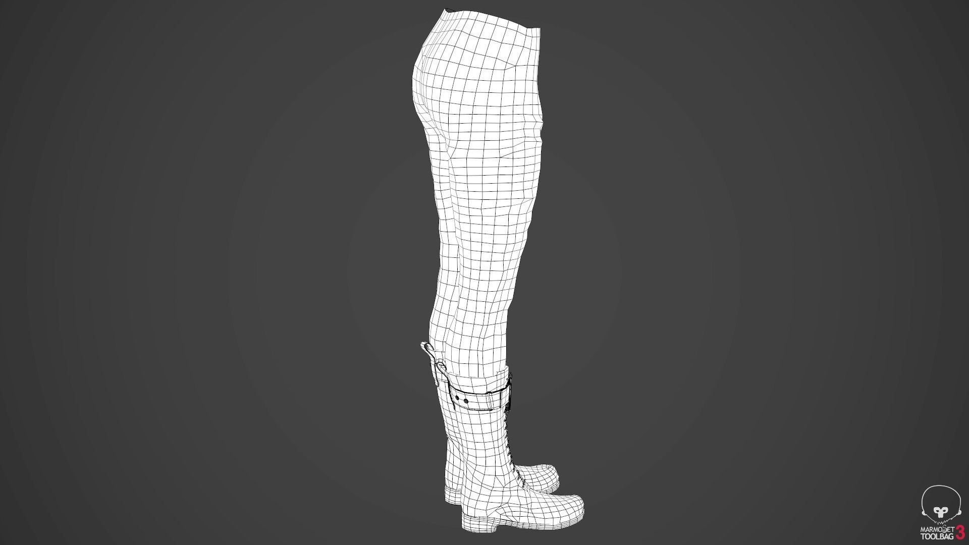 Female Ninja Outfit 2  Low-poly 3D model_64