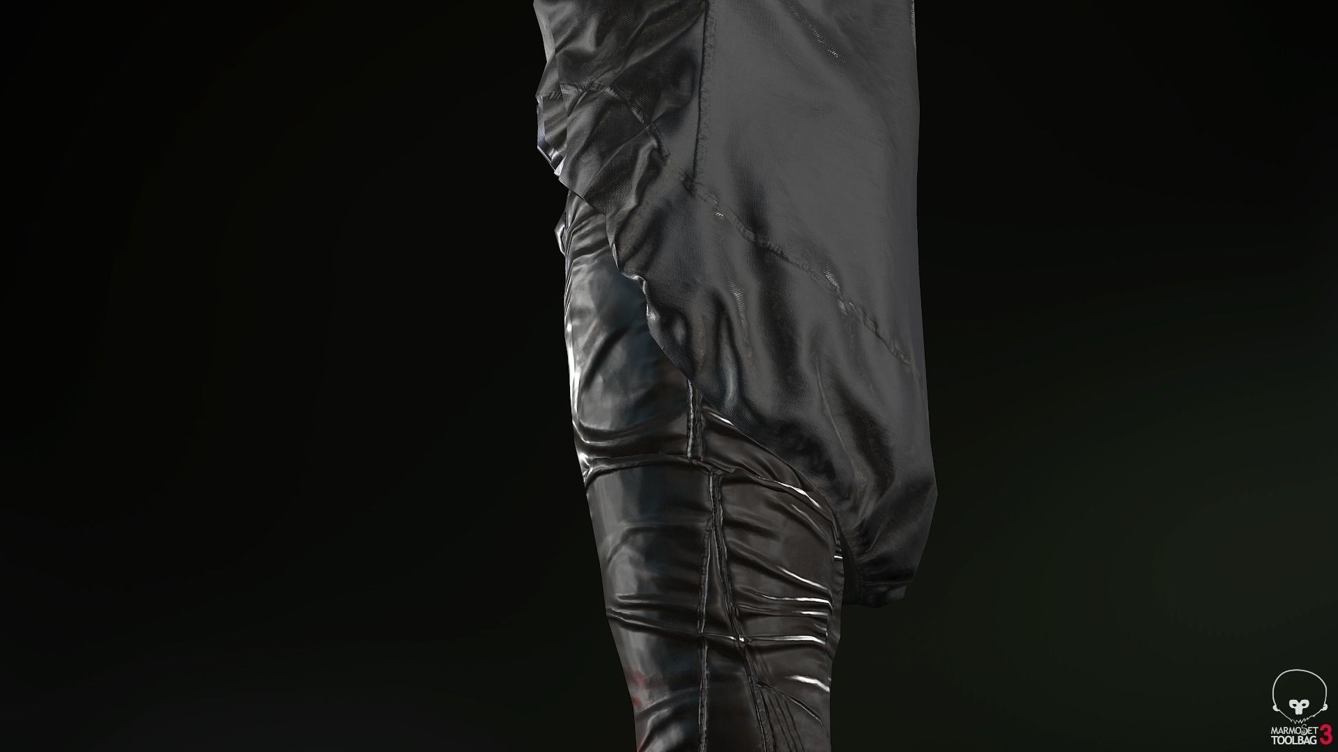 Female Ninja Outfit 2  Low-poly 3D model_20